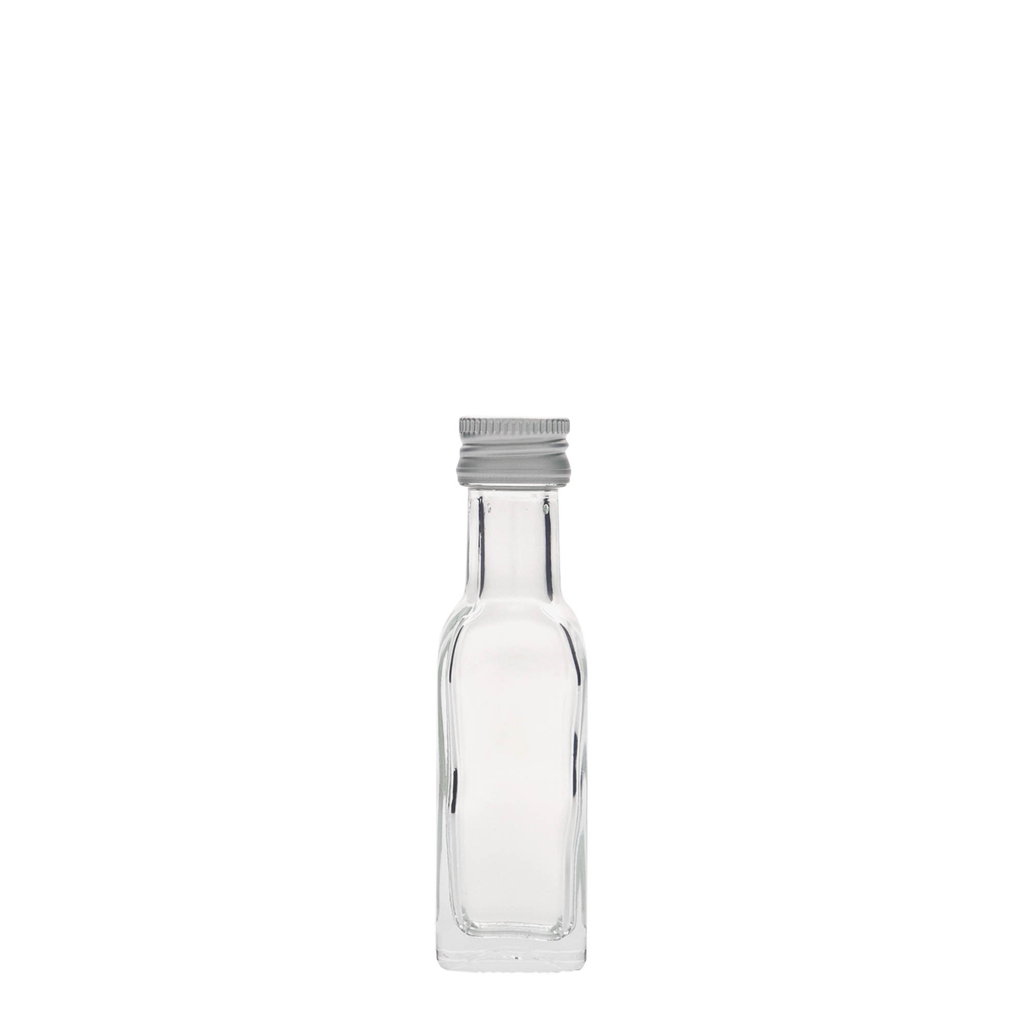 20 ml staklena bočica 'Marasca', kvadratna, grlo: PP 18 20 ml staklena bočica 'Marasca', kvadratna, grlo: PP 18