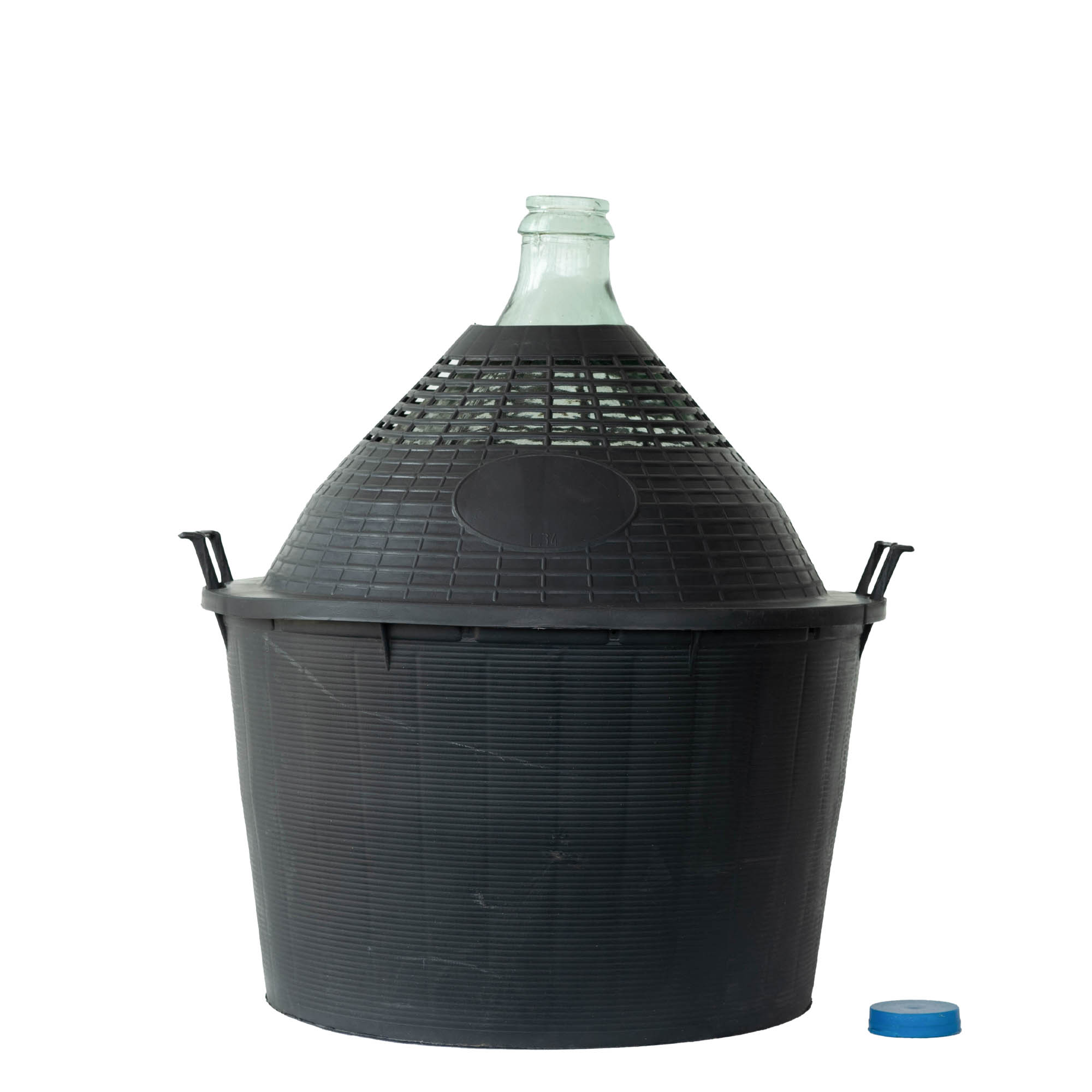 34 l balonska boca sa uskim grlom, staklo, otvor: poklopac na navlaku