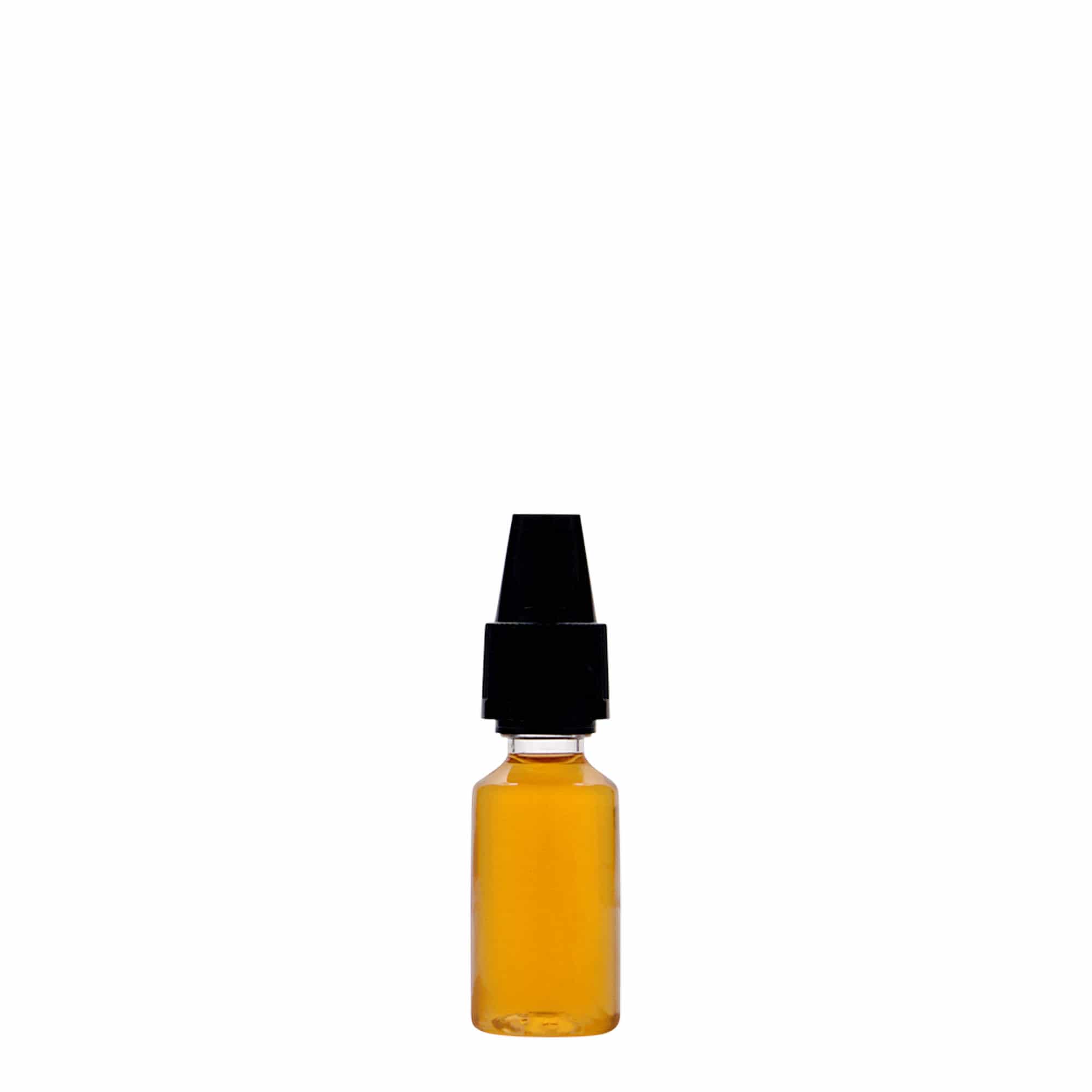 10 ml PET flašica 'E-Liquid' sa sigurnosnim i zaštitnim zatvaračem za decu, plastika, otvor: navojni poklopac
