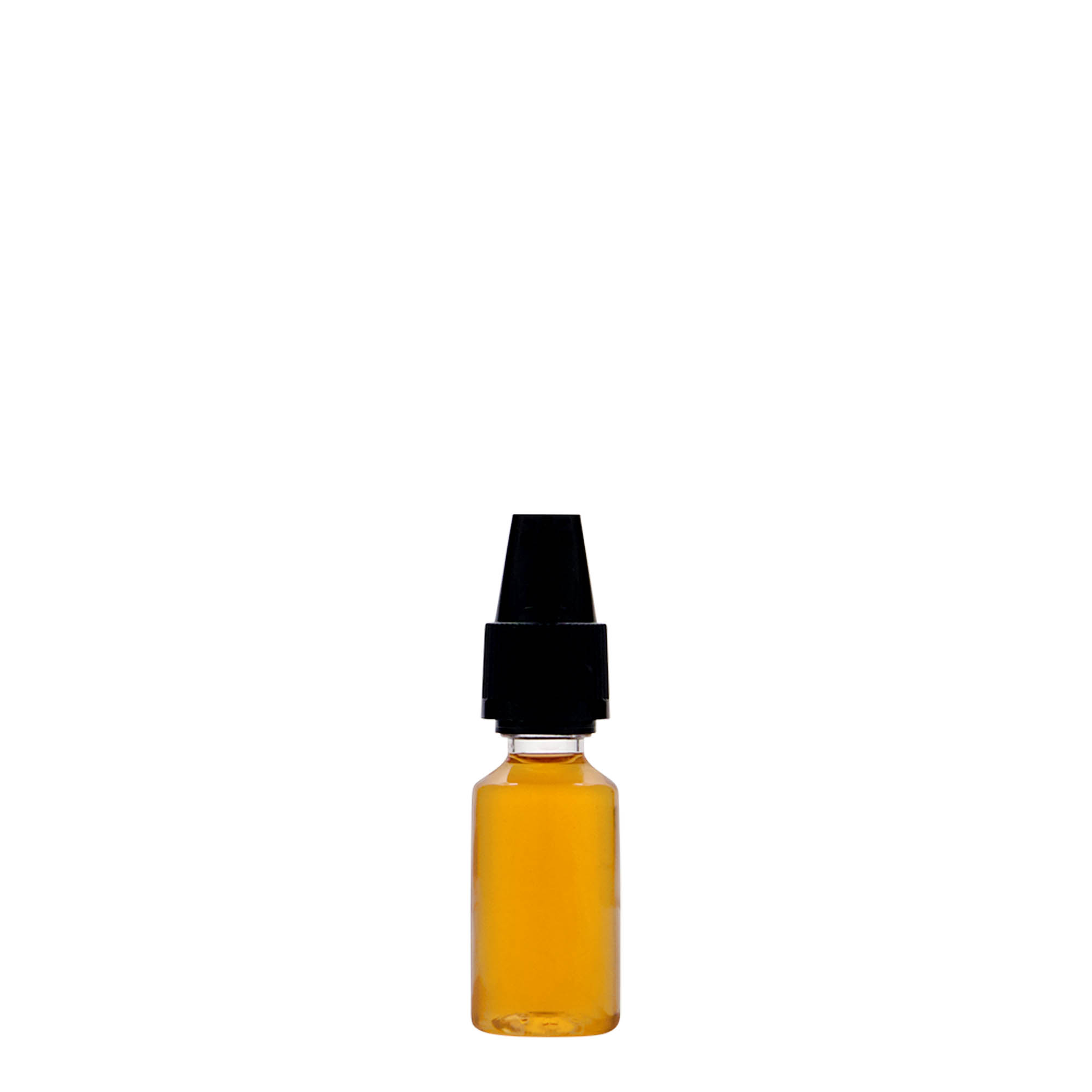 10 ml PET flašica 'E-Liquid' sa sigurnosnim i zaštitnim zatvaračem za decu, plastika, otvor: navojni poklopac
