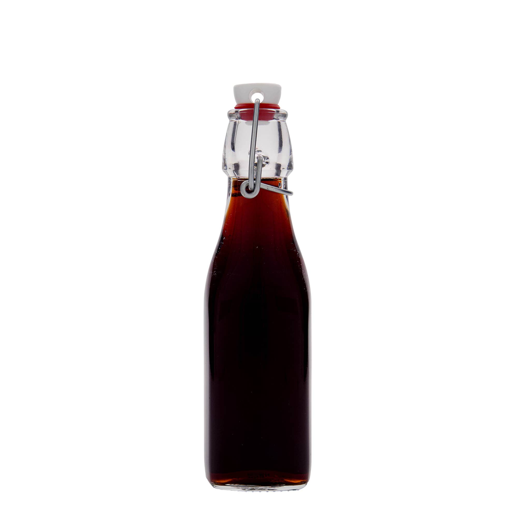 250 ml staklena flaša 'Swing, kvadratna, grlo: zatvarač sa kopčom'