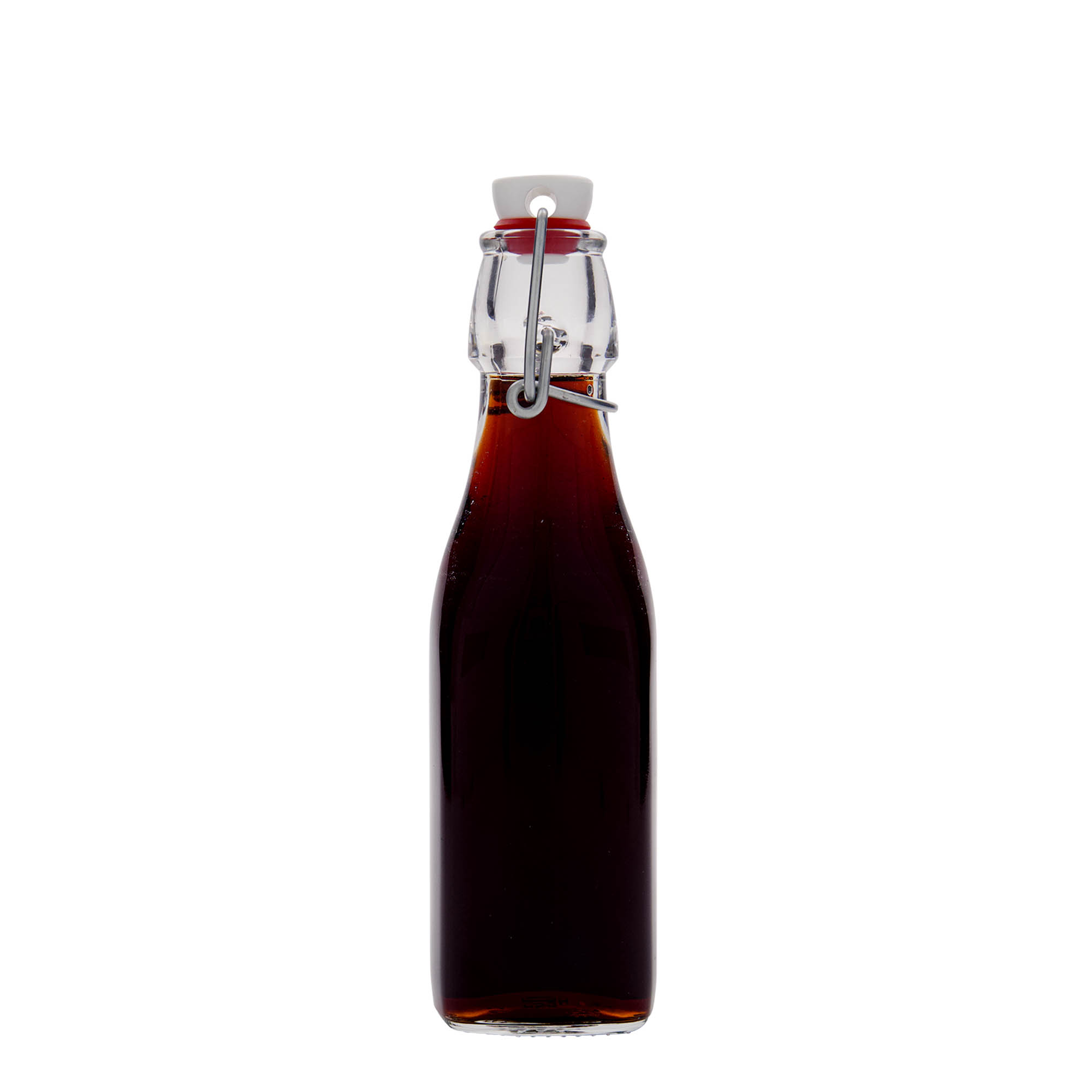 250 ml staklena flaša 'Swing, kvadratna, grlo: zatvarač sa kopčom' 250 ml staklena flaša 'Swing, kvadratna, grlo: zatvarač sa kopčom'