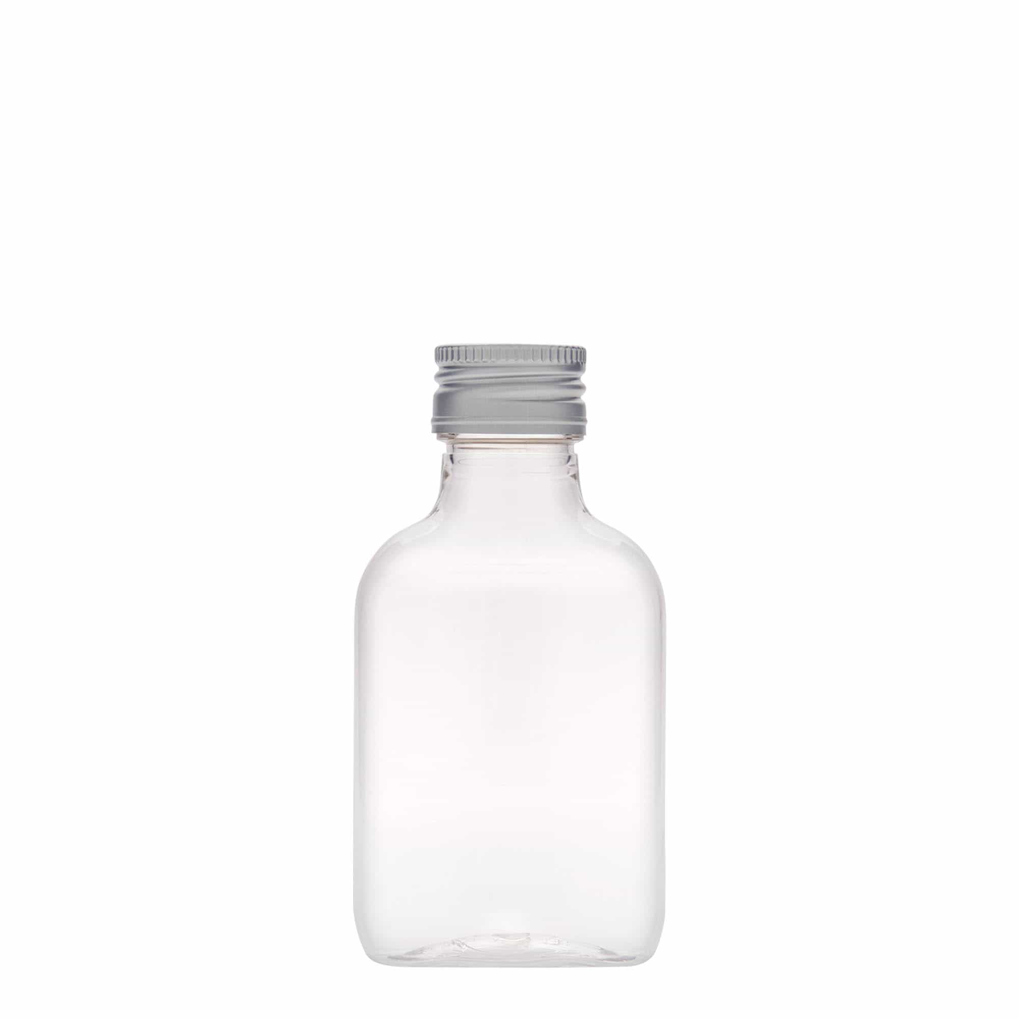 100 ml bočica za džep, ovalna, PET-plastika, grlo: PP 28