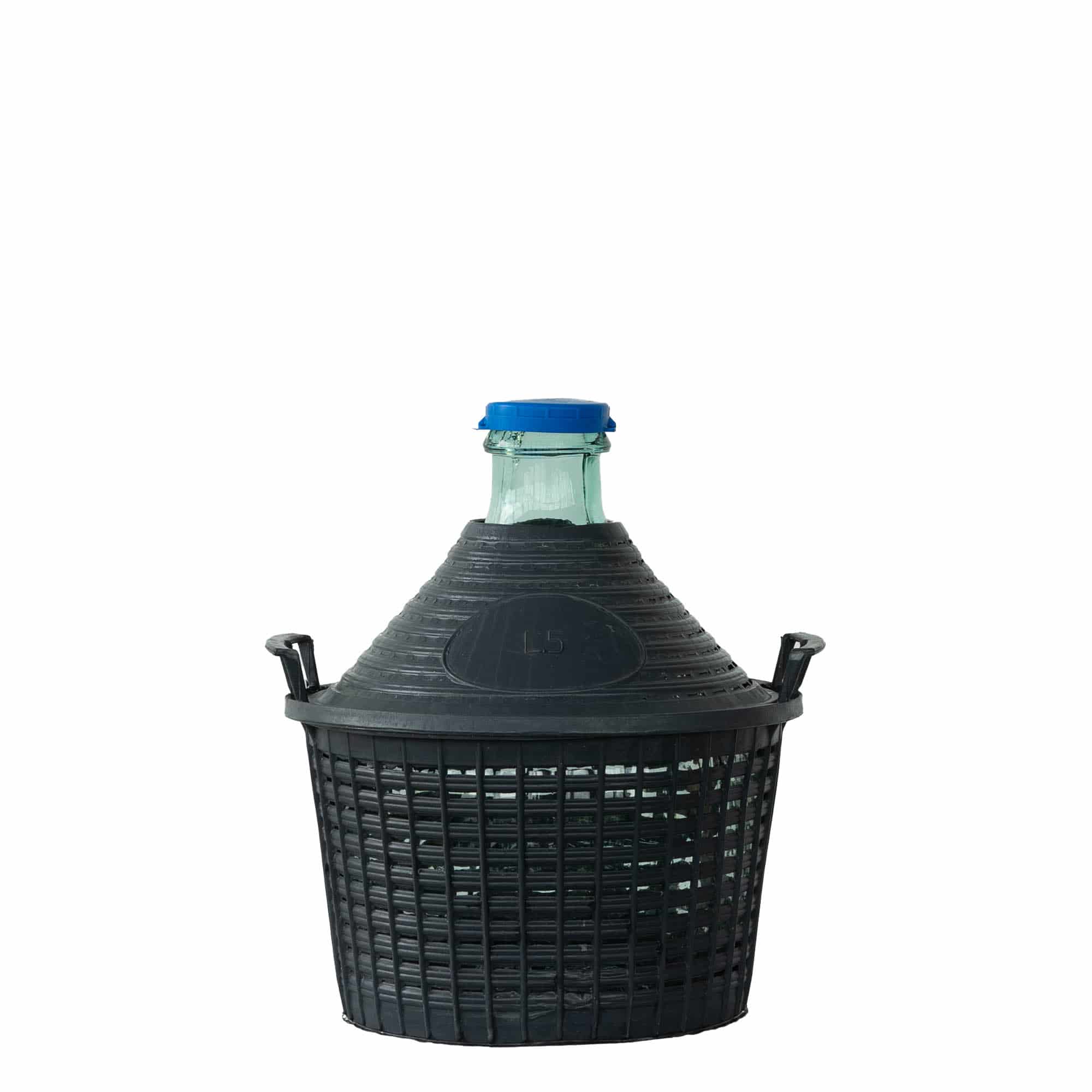 5 l balonska boca sa uskim vratom, staklo, otvor: poklopac na navlaku