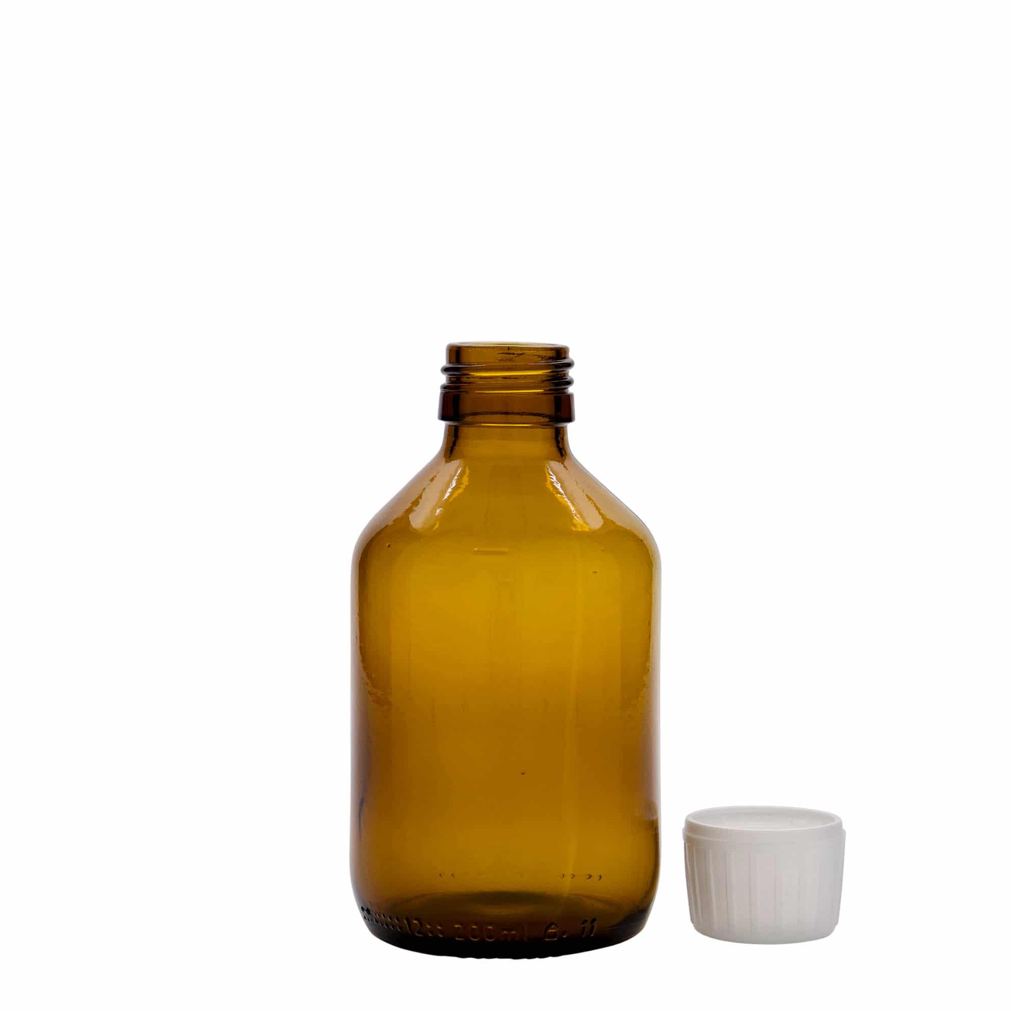 Medicinska boca od 200 ml, braon, staklo, otvor: PP 28