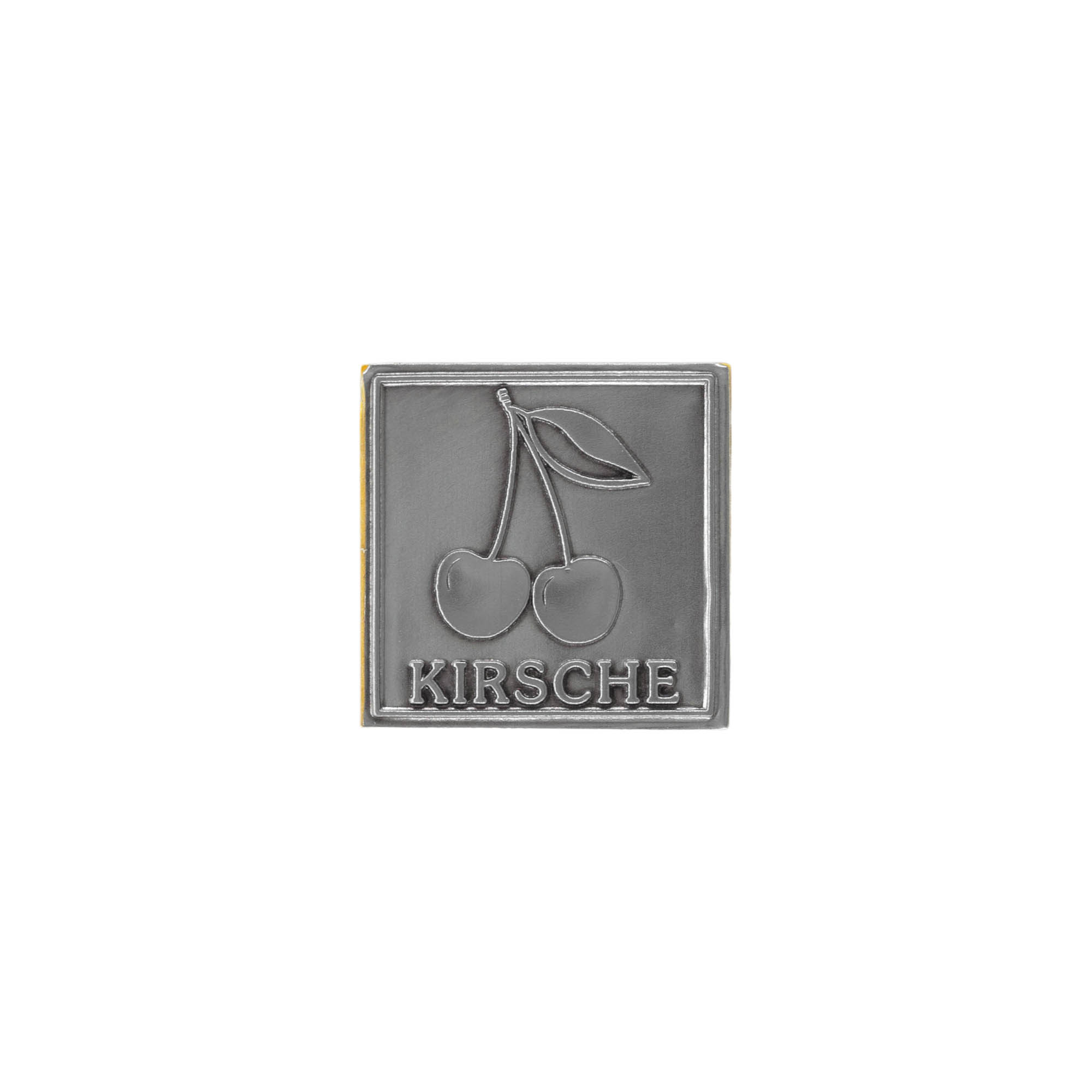 Pločica od kositra 'Višnja', kvadratna, metalna, srebrna