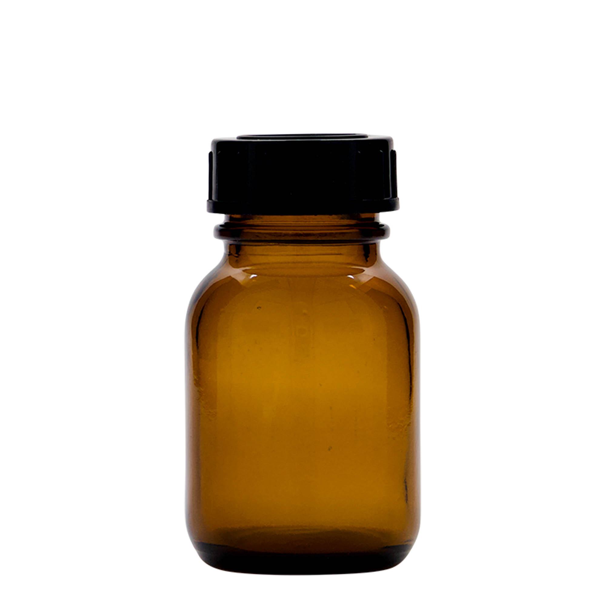 50 ml staklena boca širokog grla, braon, otvor: DIN 32