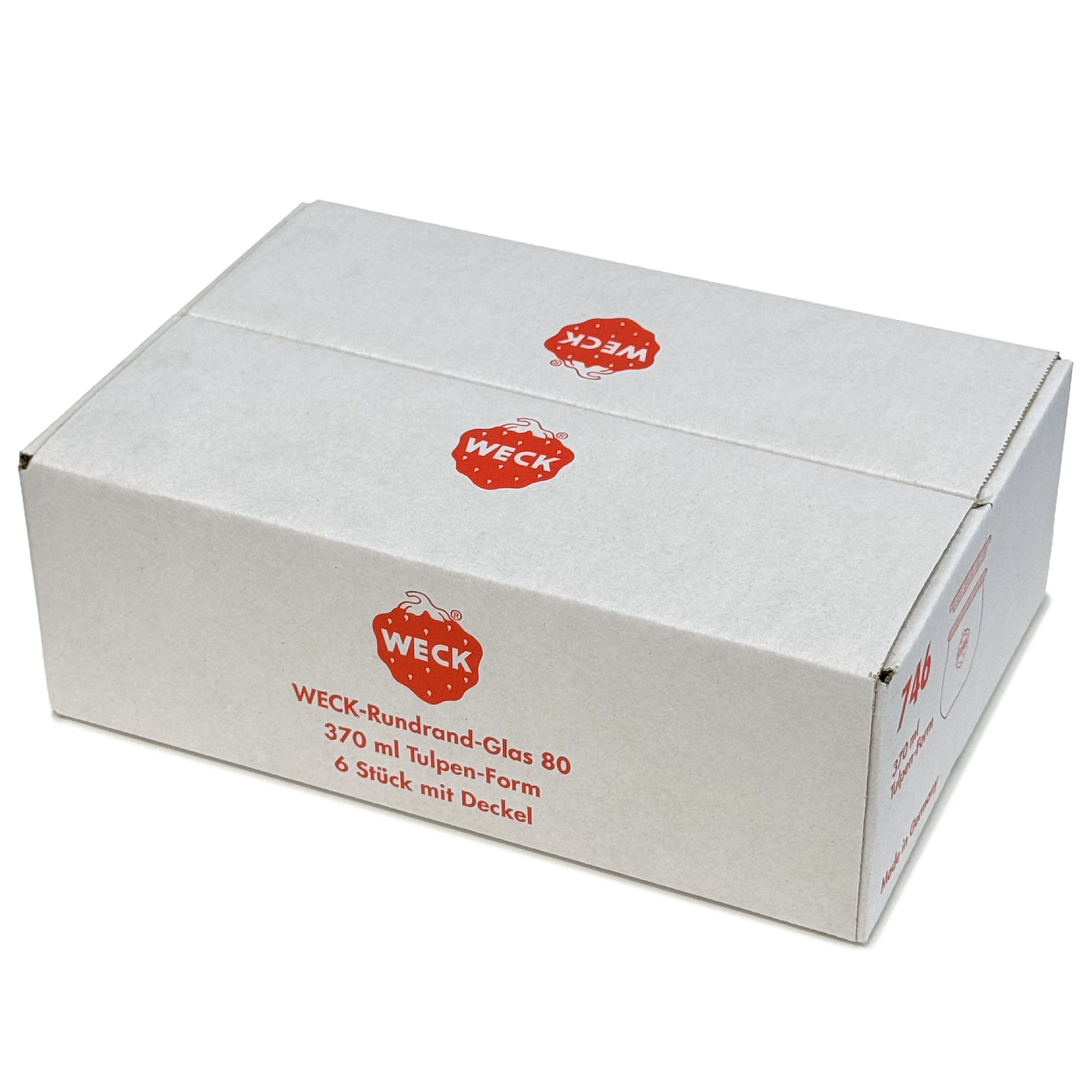 6x 370 ml WECK-tulipankojaš sa staklenim poklopcem RR 80