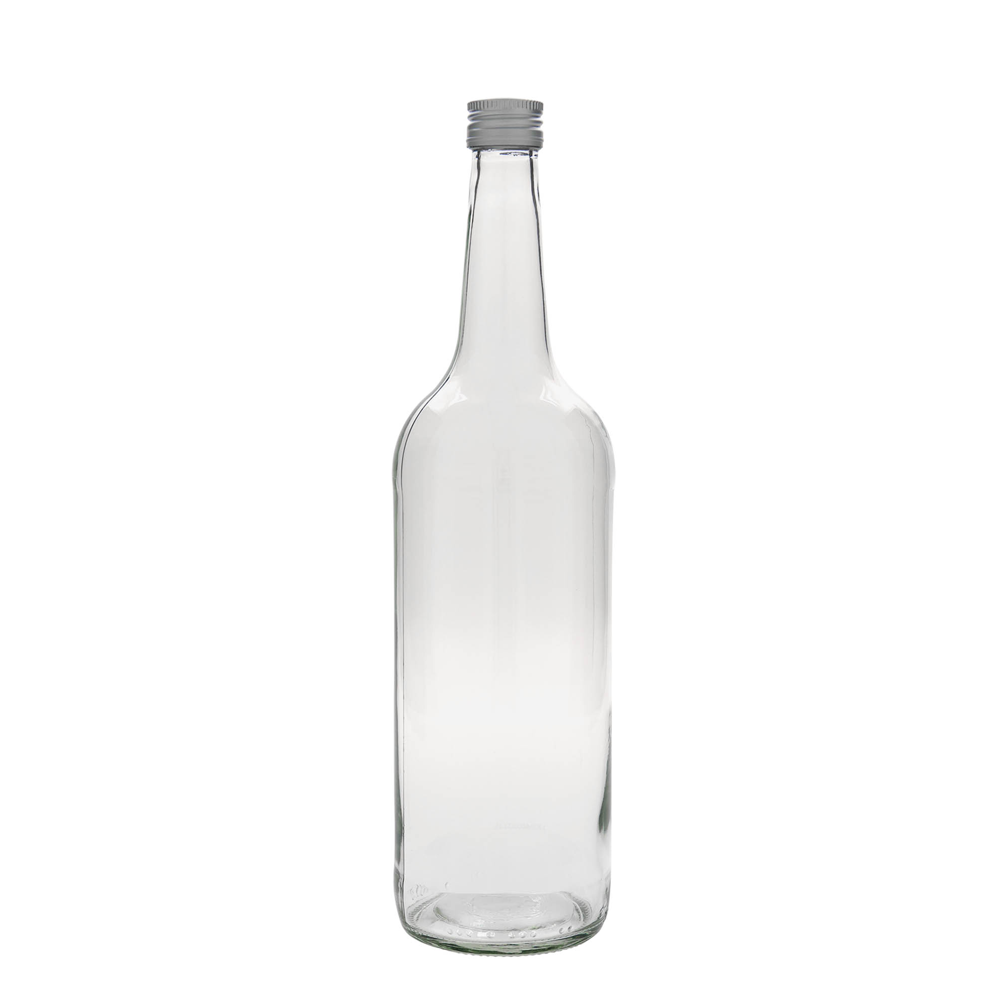 1.000 ml staklena flaša sa ravnim vratom, otvor: PP 28 1.000 ml staklena flaša sa ravnim vratom, otvor: PP 28
