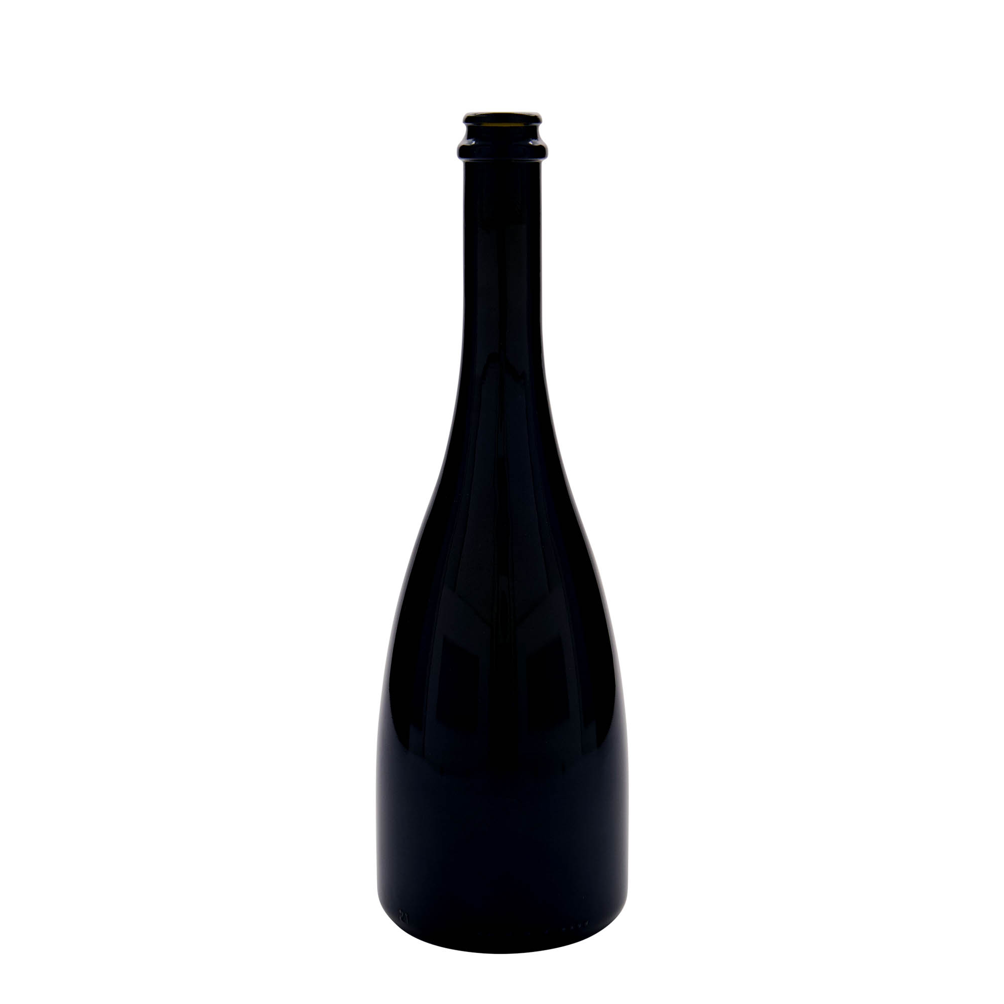 750 ml flaša za pivo/šampanjac 'Tosca', staklo, antikno zelena, otvor: krunski čep
