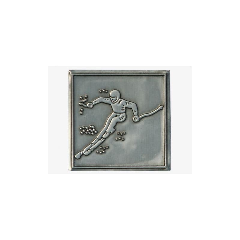 Limena etiketa 'Spust', kvadratna, metal, srebrna Limena etiketa 'Spust', kvadratna, metal, srebrna