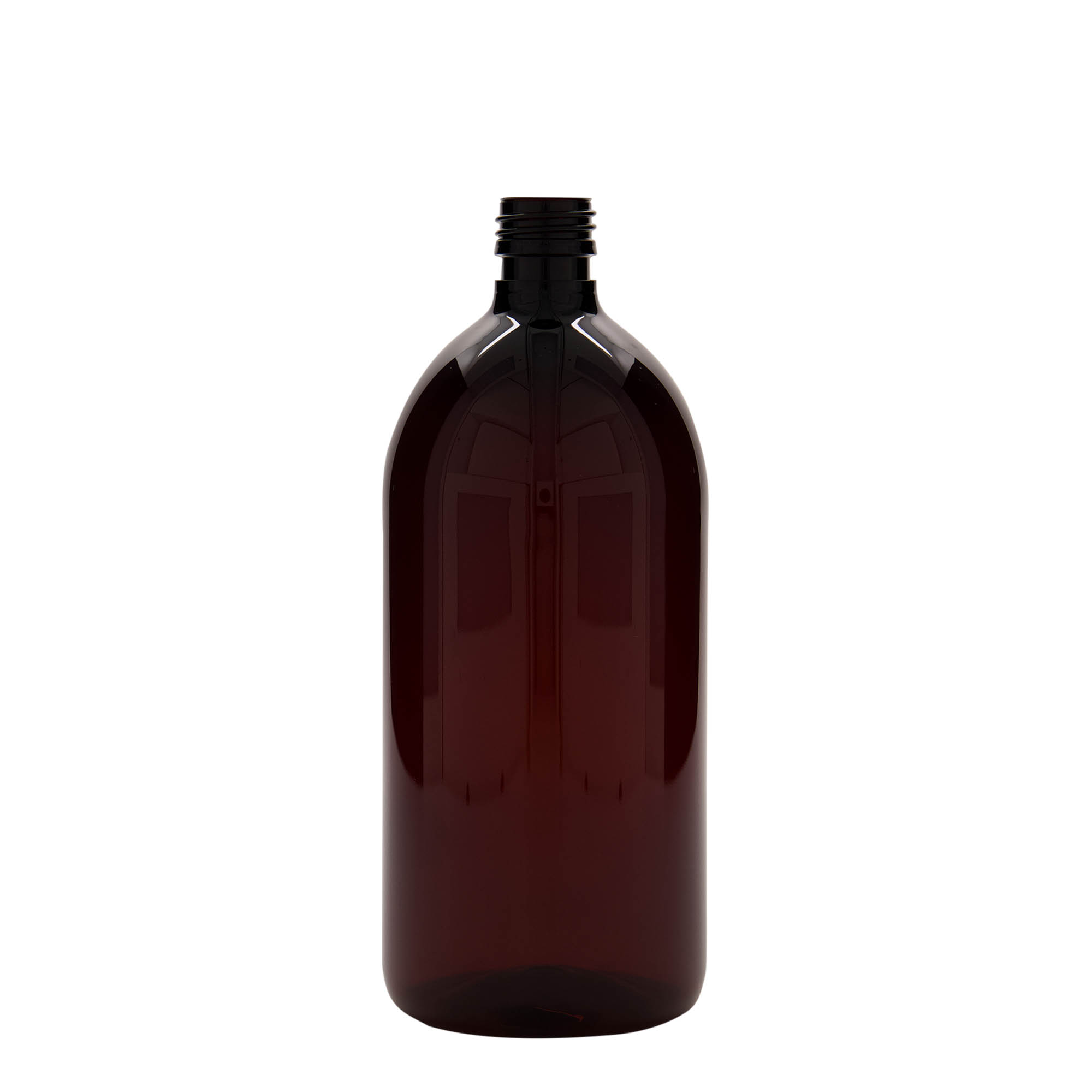 1.000 ml PET-medicinska flaša, braon, plastika, grlo: PP 28 1.000 ml PET-medicinska flaša, braon, plastika, grlo: PP 28