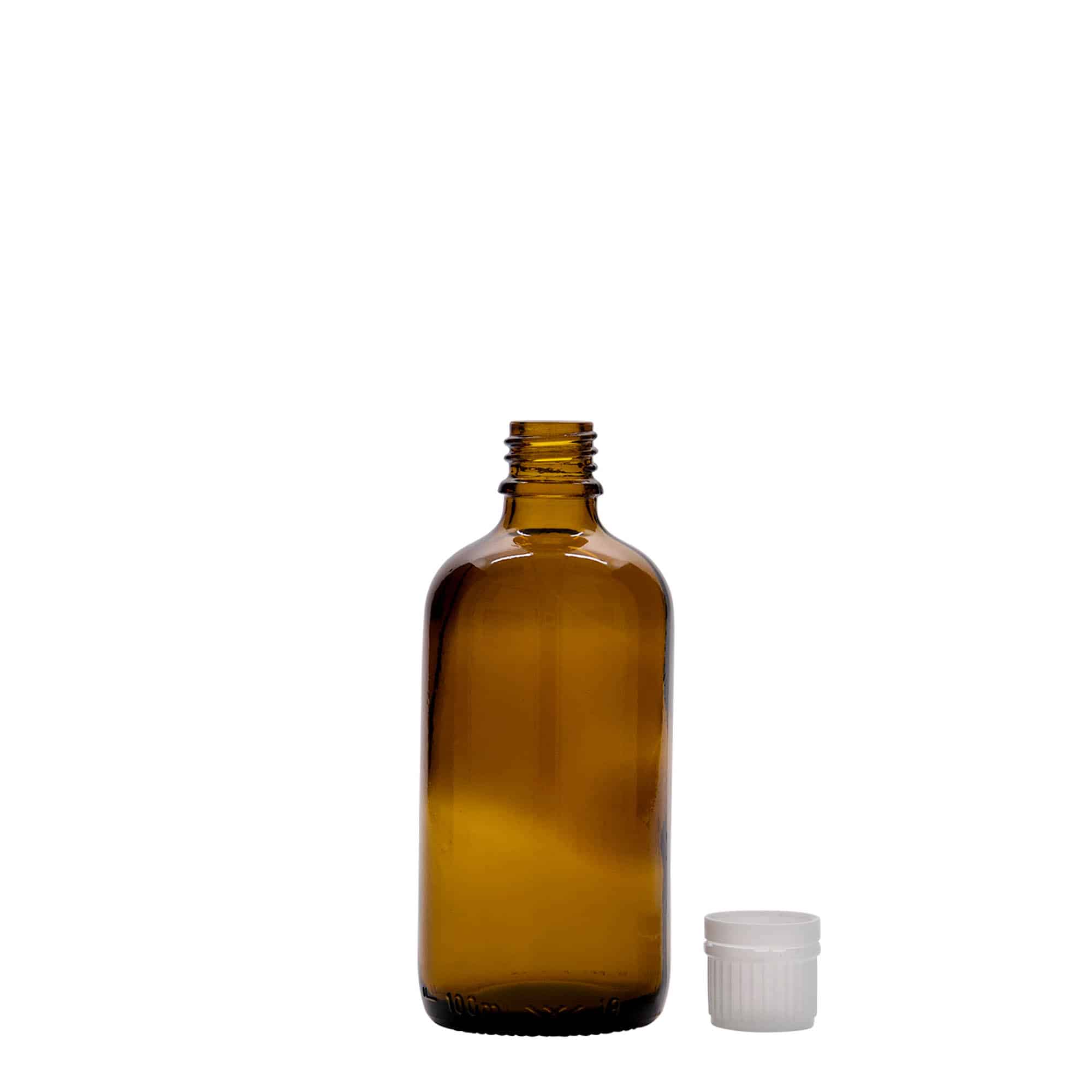 Medicinska boca od 100 ml, staklo, braon, otvor: DIN 18