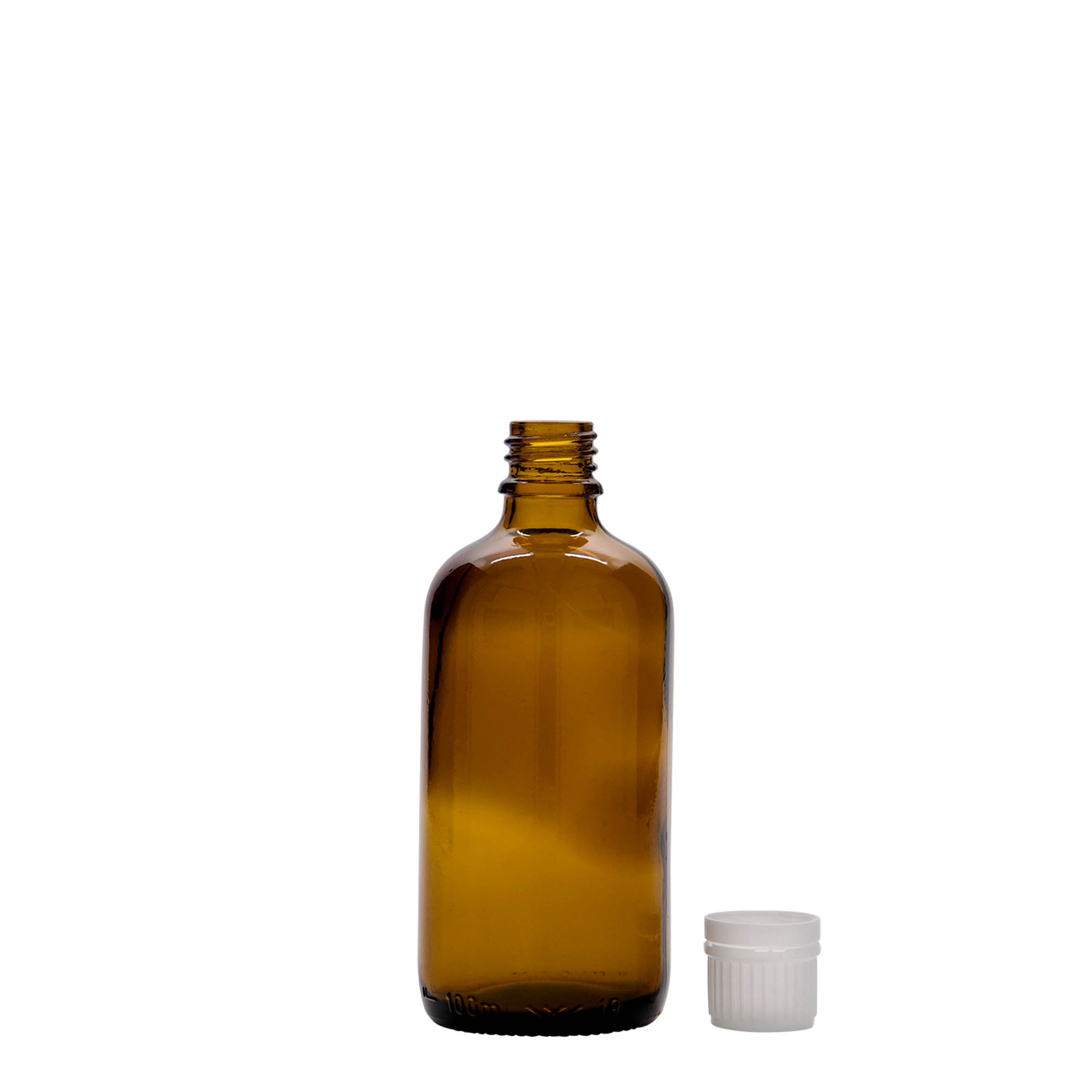 100 ml medicinska bočica, staklena, braon, otvor: DIN 18