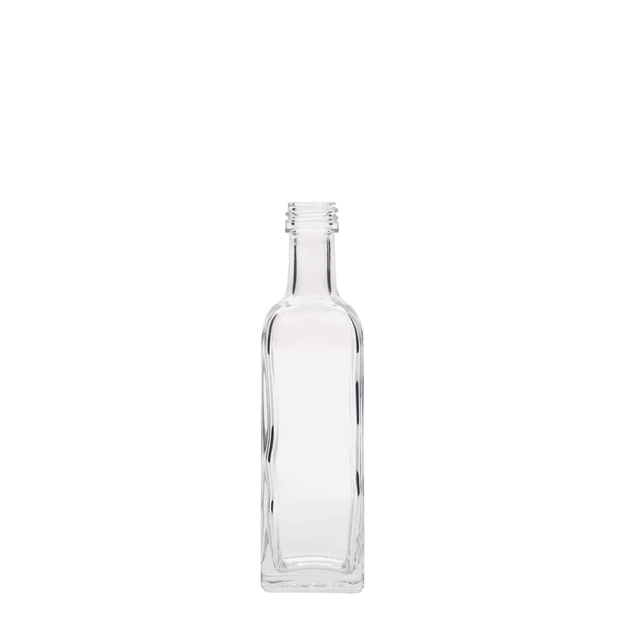 Staklena boca od 60 ml 'Marasca', kvadratna, otvor: PP 18 Staklena boca od 60 ml 'Marasca', kvadratna, otvor: PP 18