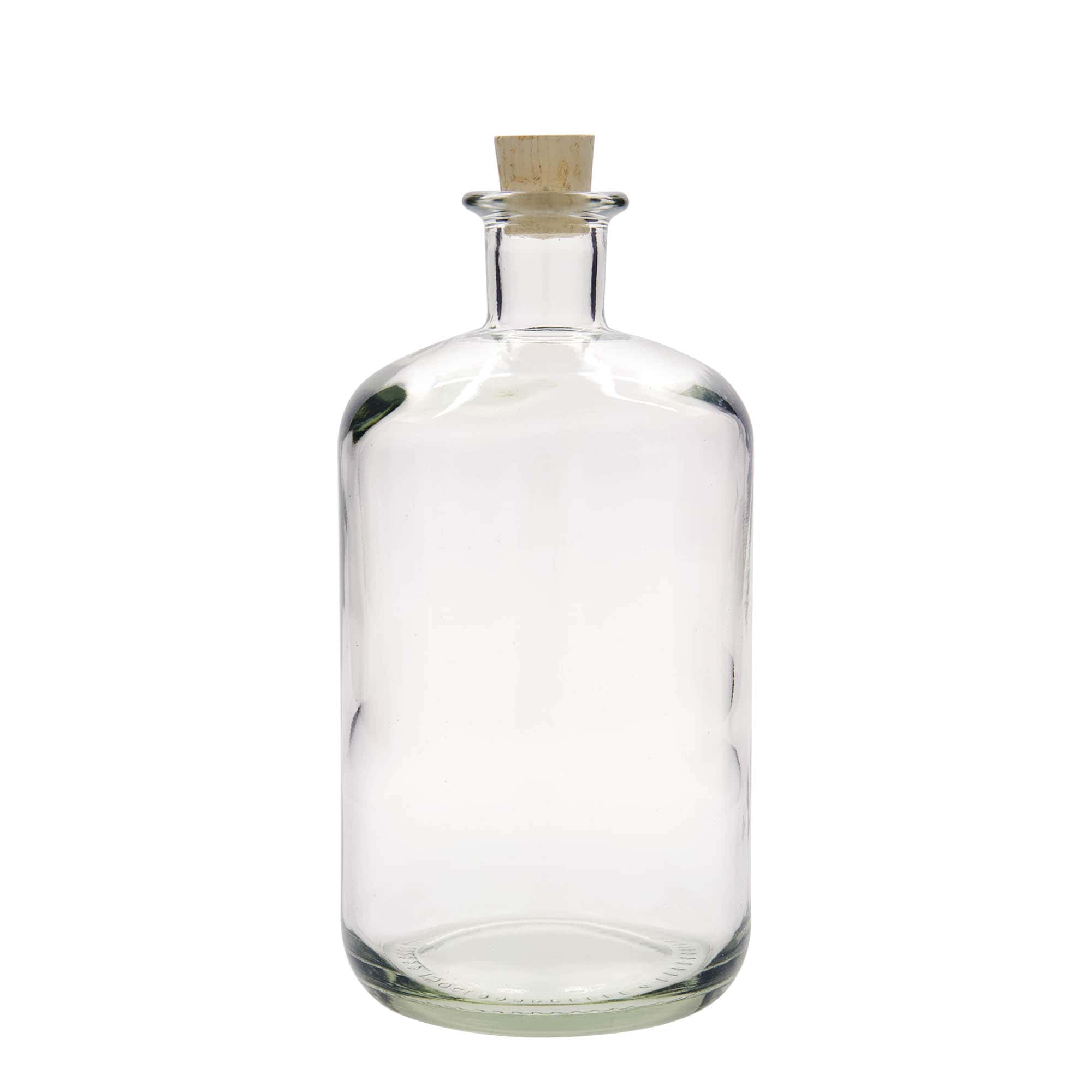 1.500 ml staklena flaša apotekarska, otvor: pluta