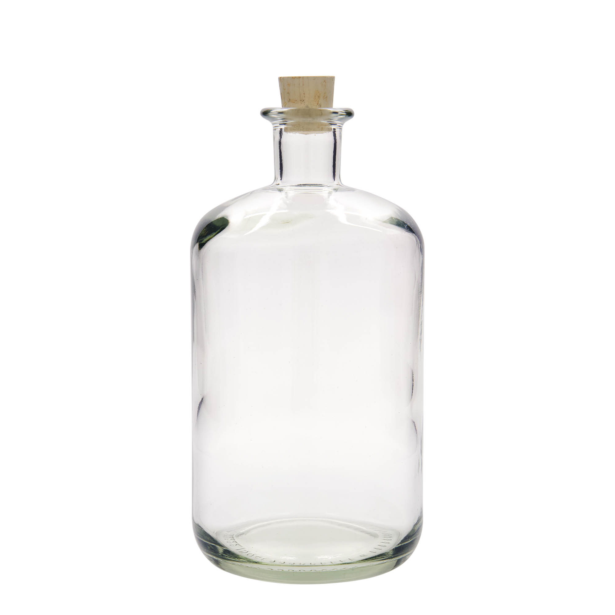 1.500 ml staklena flaša apotekarska, otvor: pluta