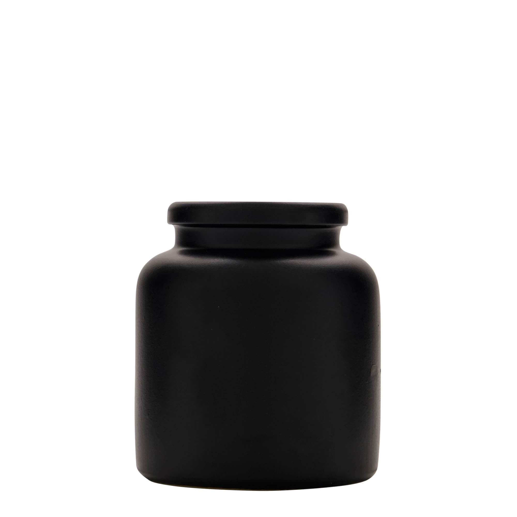 Kamena tegla od 270 ml, keramika, crna, otvor: Kupolasti poklopac Kamena tegla od 270 ml, keramika, crna, otvor: Kupolasti poklopac