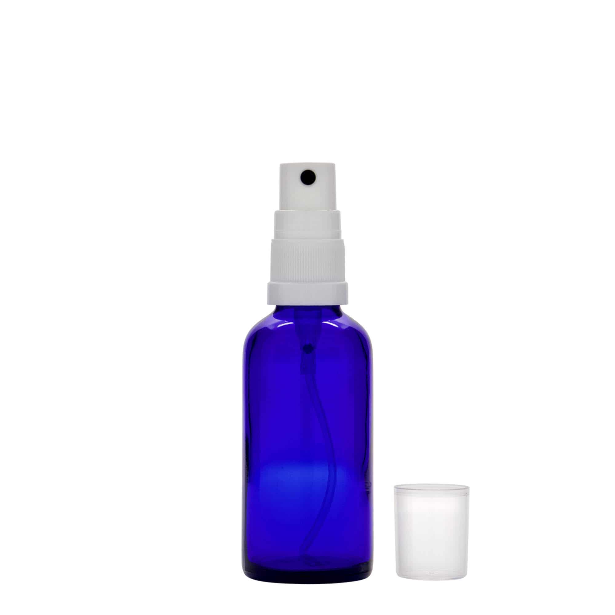 Sprej boca medicinska od 50 ml, staklo, kraljevsko plava, otvor: DIN 18