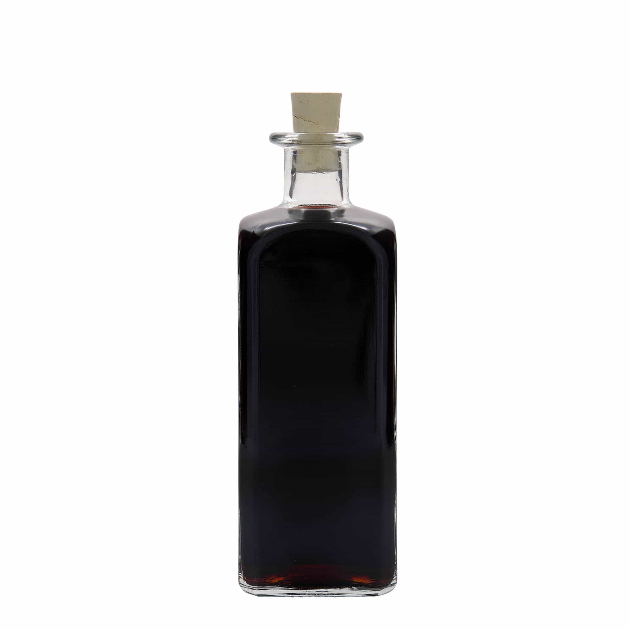500 ml staklena boca Apotekar Carré, kvadratna, otvor: plutani čep