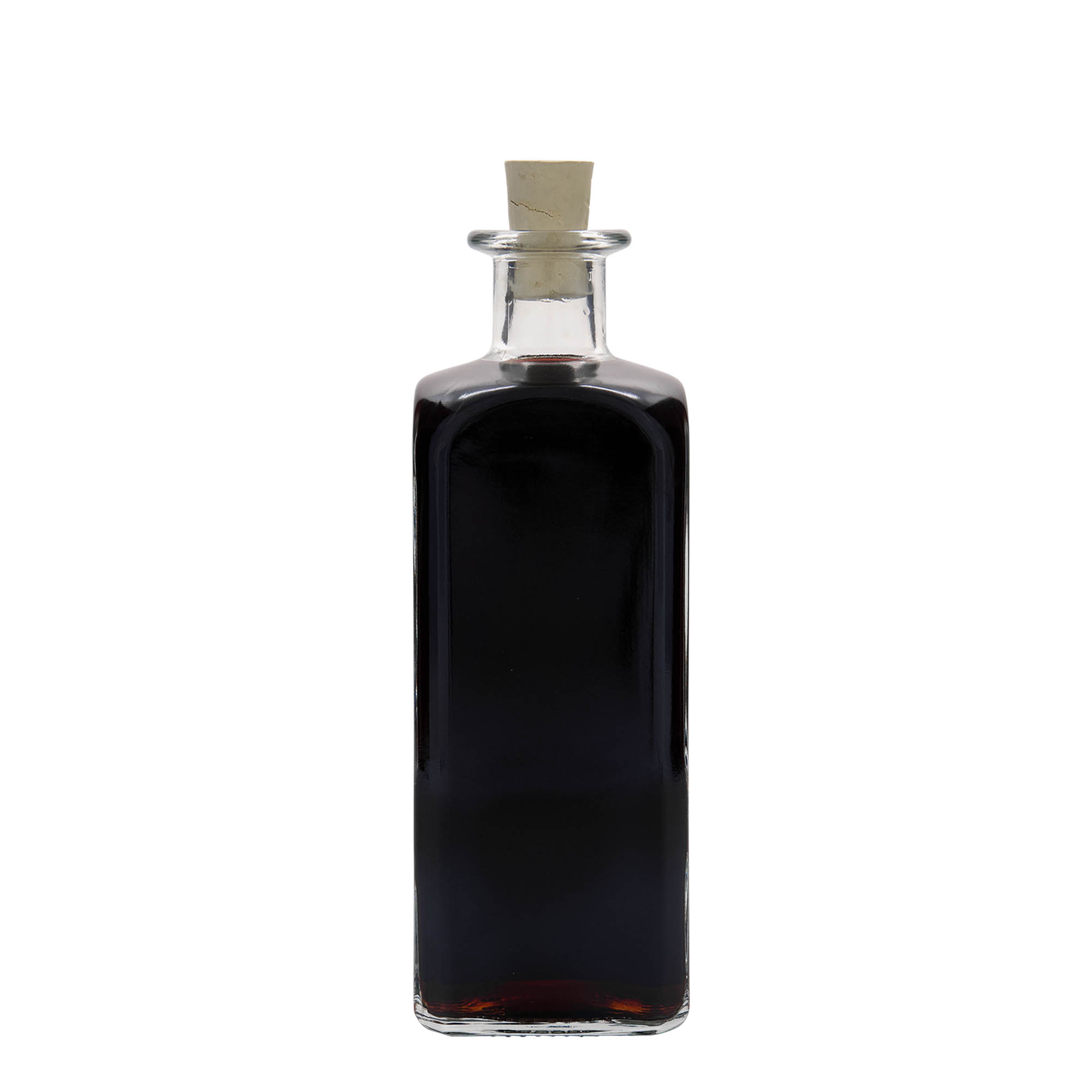 500 ml staklena boca Apotekar Carré, kvadratna, otvor: plutani čep 500 ml staklena boca Apotekar Carré, kvadratna, otvor: plutani čep