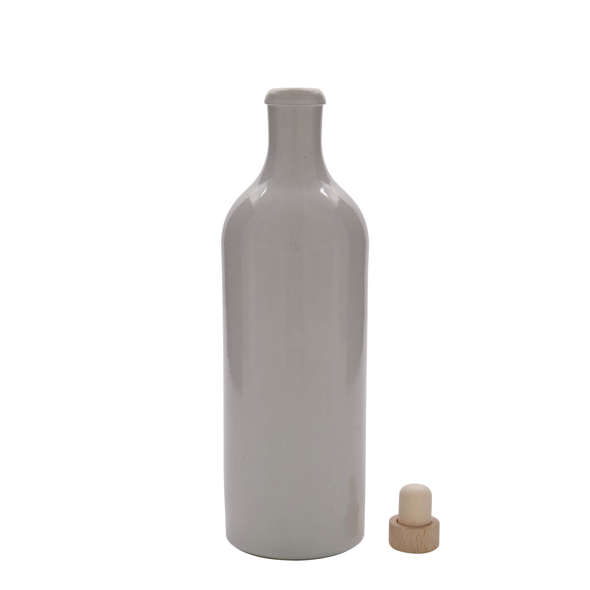 750 ml glineni vrč, kamenina, beo, otvor: pluta