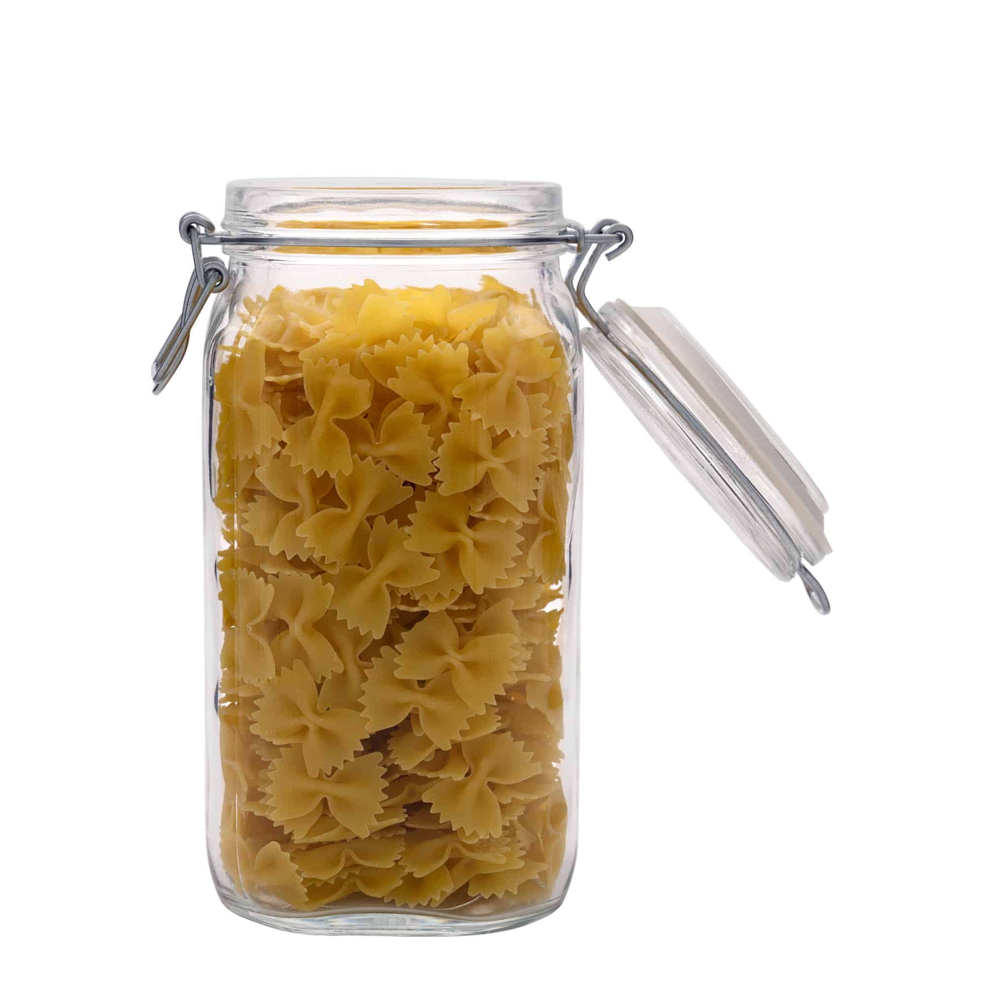 1.500 ml staklena tegla sa žičanim zatvaračem 'Fido', kvadratna, otvor: žični zatvarač