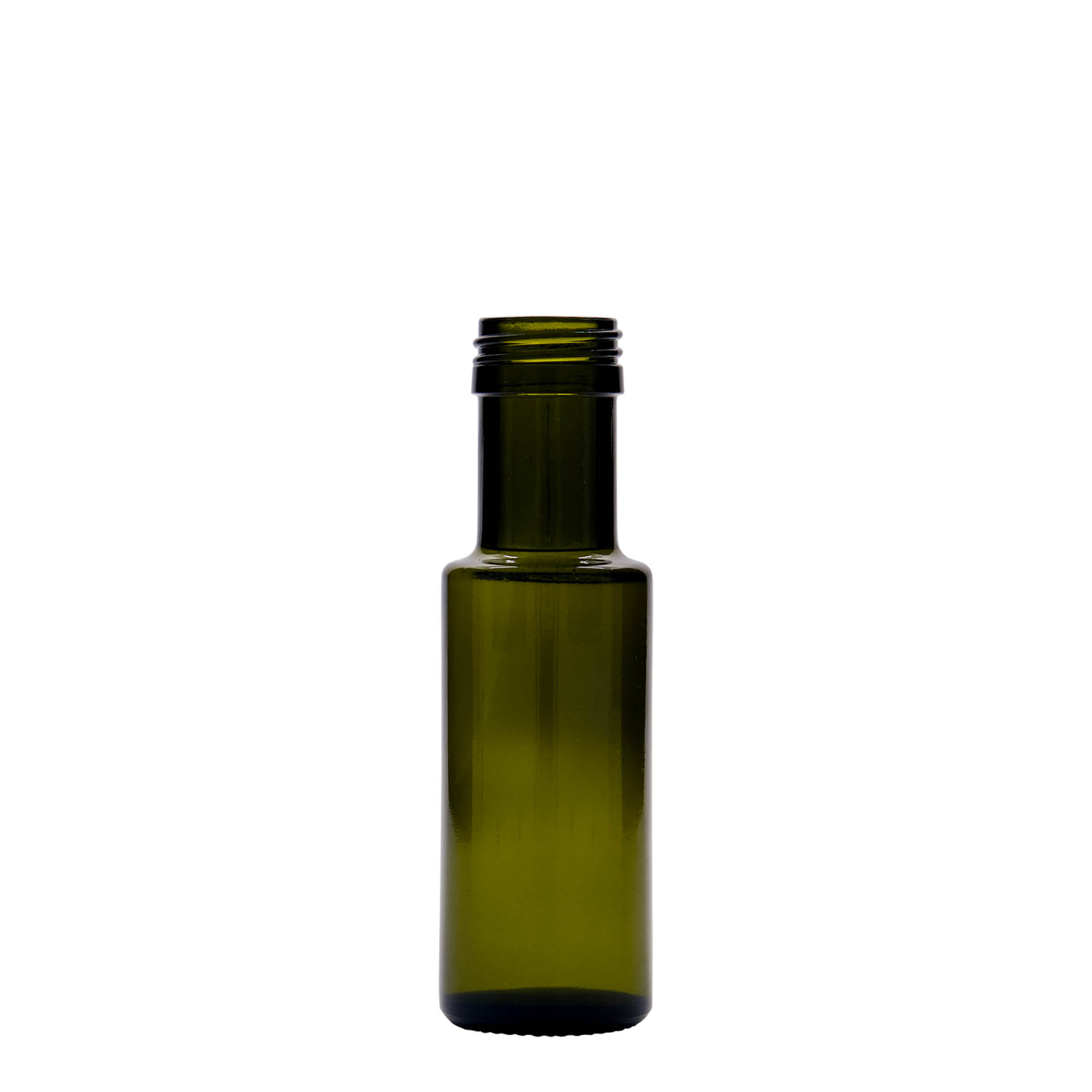 100 ml staklena flaša 'Dorica', antikno zelena, grlo: PP 31,5