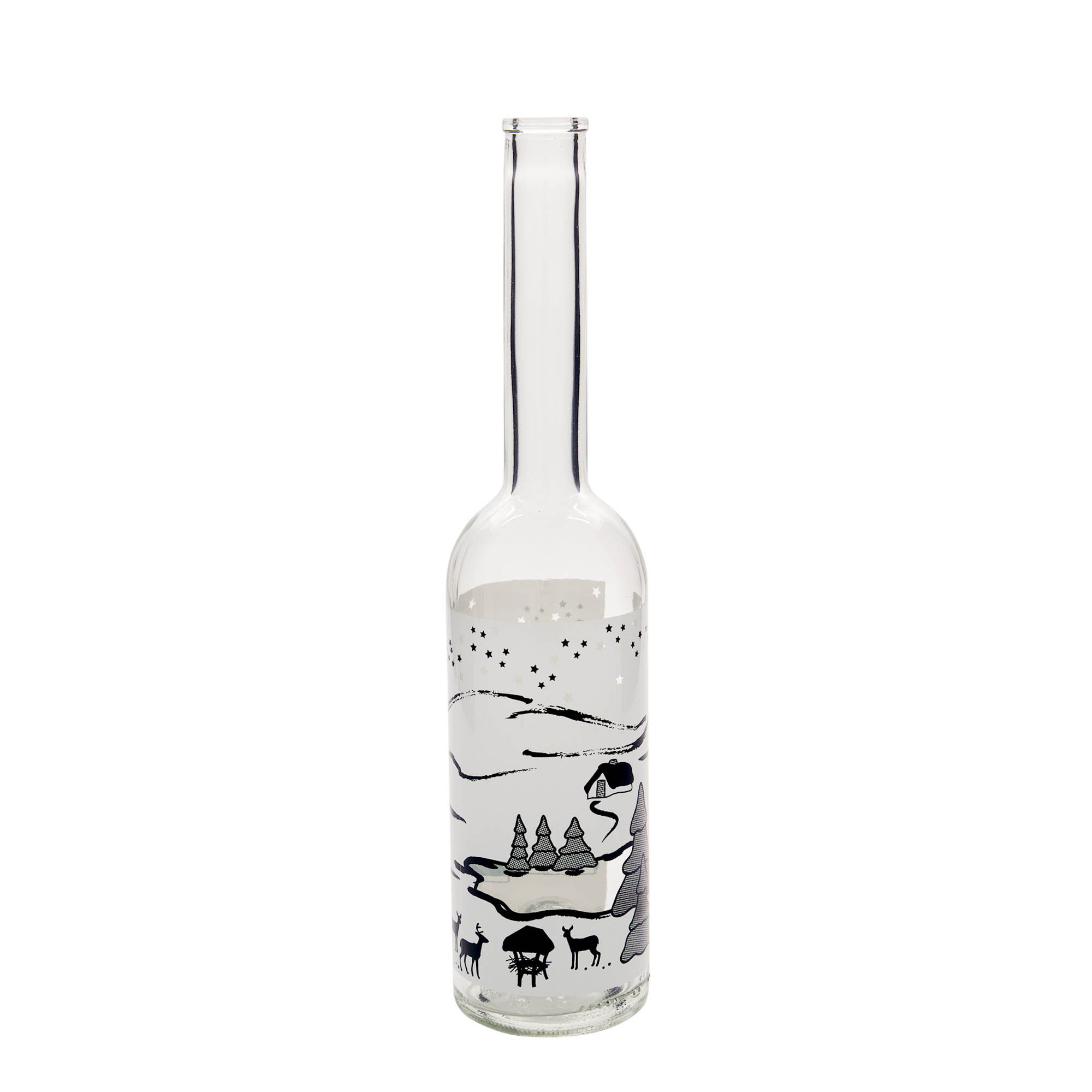500 ml staklena flaša 'Opera', motiv: Zimski san-Bianco, grlo: plutа