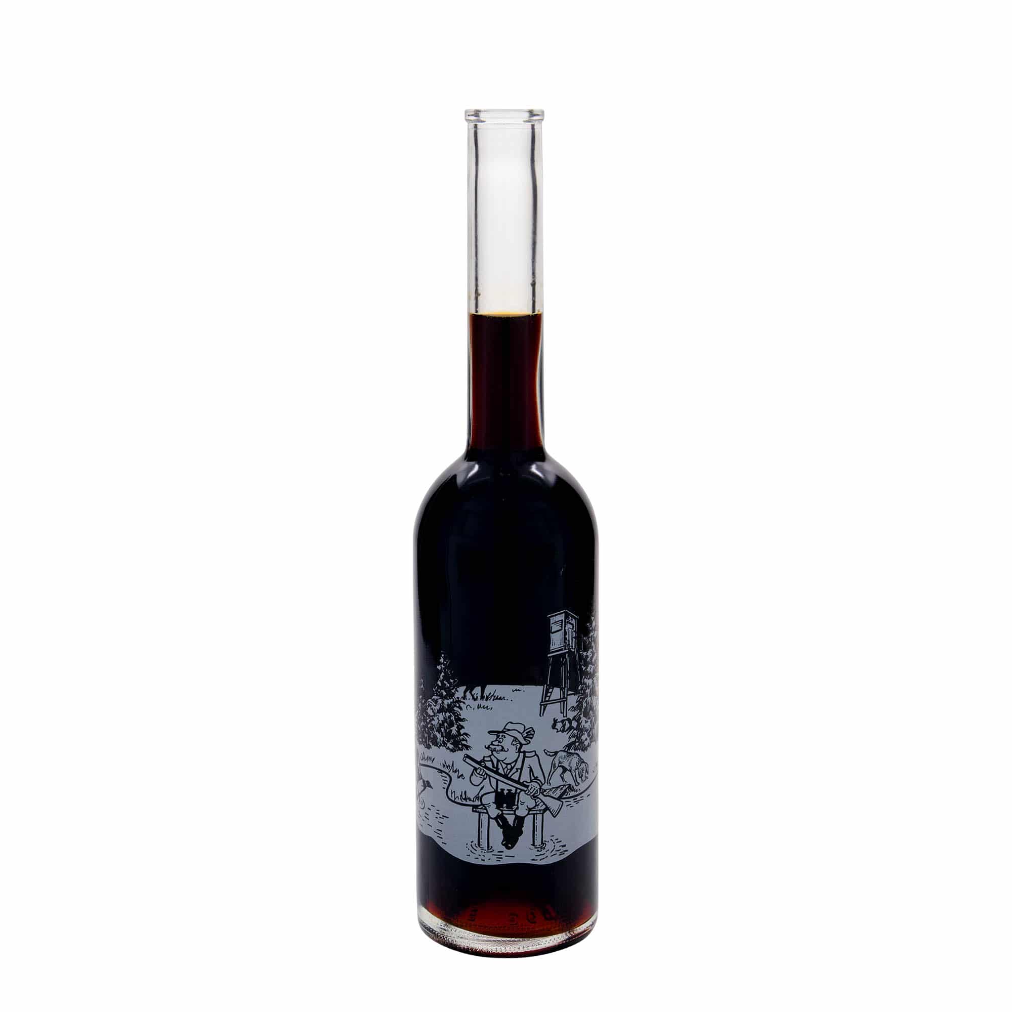 500 ml staklena flaša 'Opera', motiv: Lovac, čep na vrhu