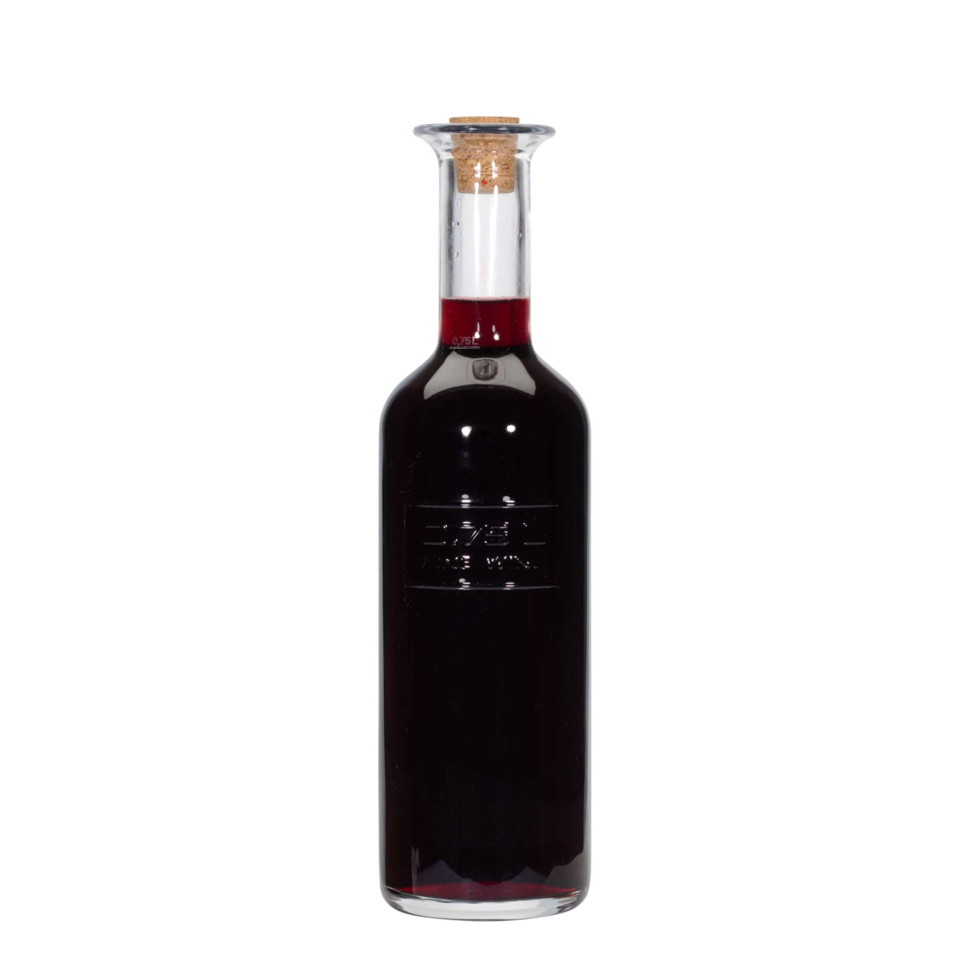 750 ml staklena boca 'Optima Fine Wine', otvor: plutani čep