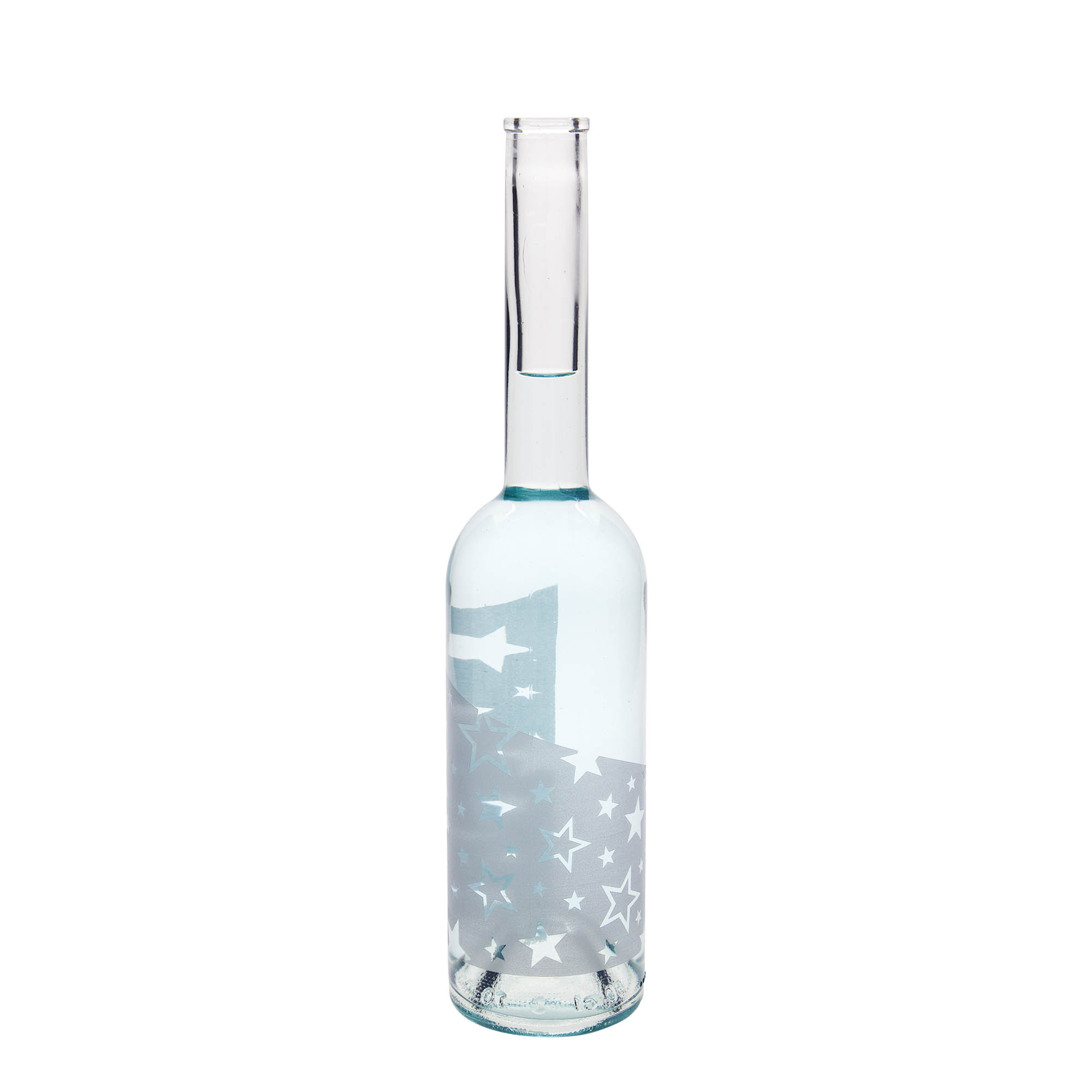 500 ml staklena flaša 'Opera', motiv: srebrne zvezde, grlo: čep 500 ml staklena flaša 'Opera', motiv: srebrne zvezde, grlo: čep