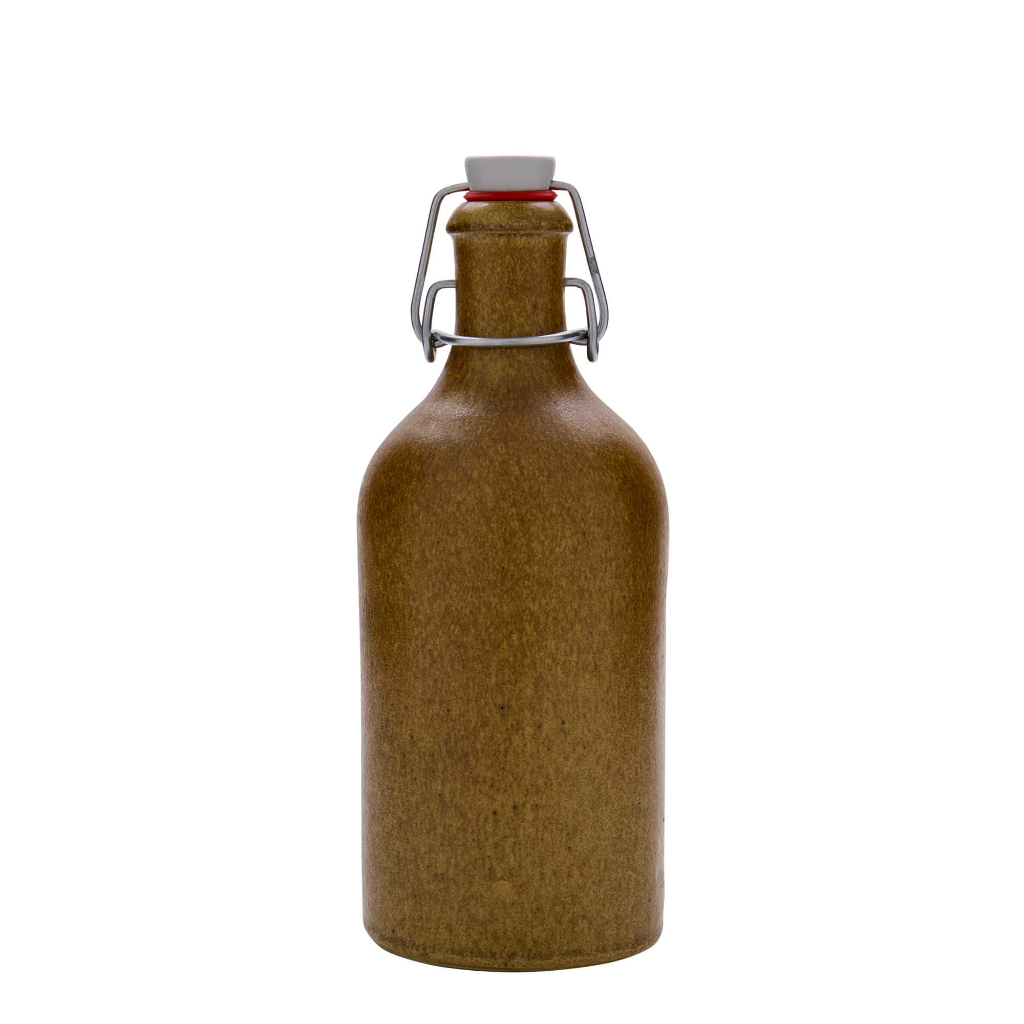 500 ml glineni vrč, kamenina, braon-kristal, otvor: zatvarač sa kopčom