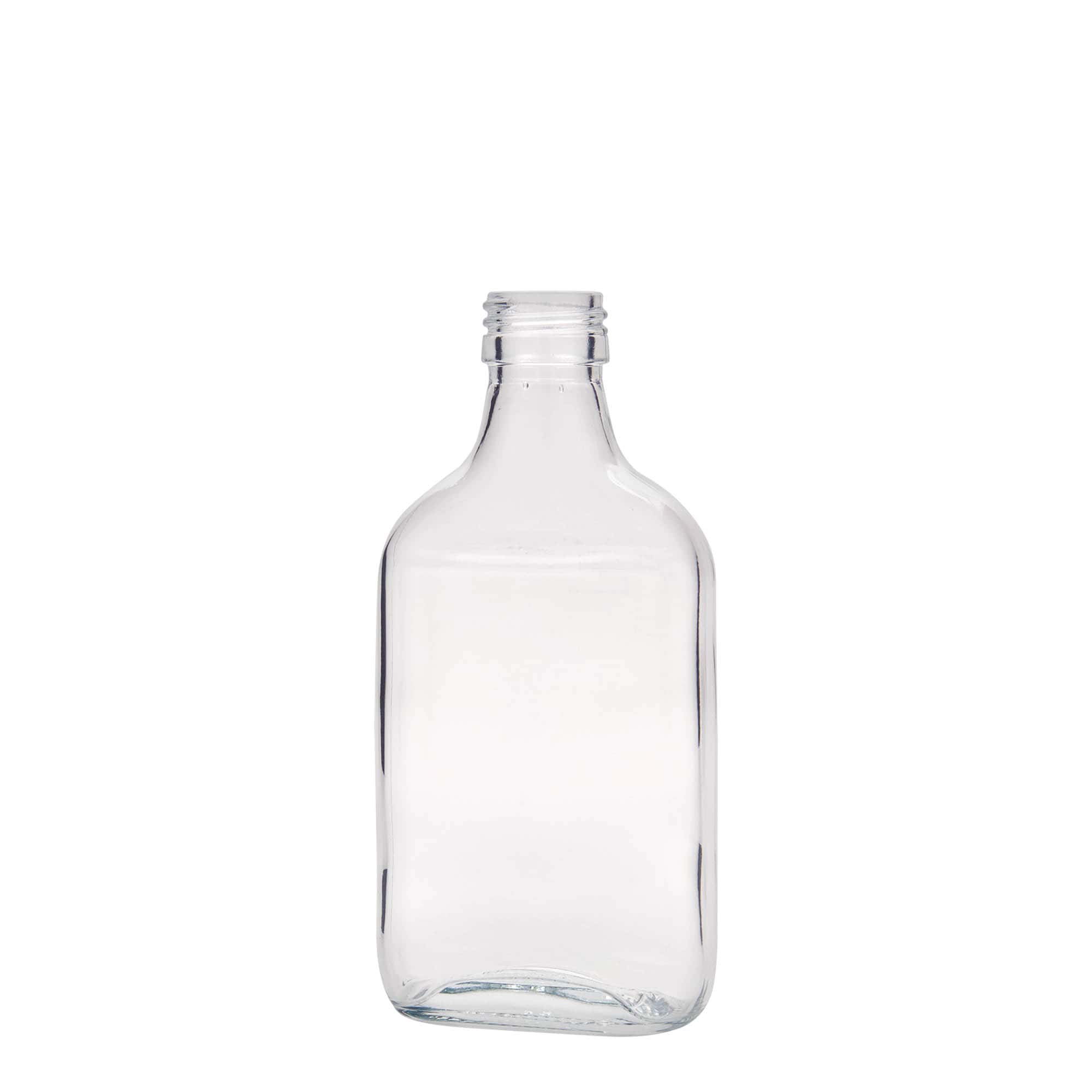 200 ml džepna boca, pravougaona, staklo, grlo: PP 28