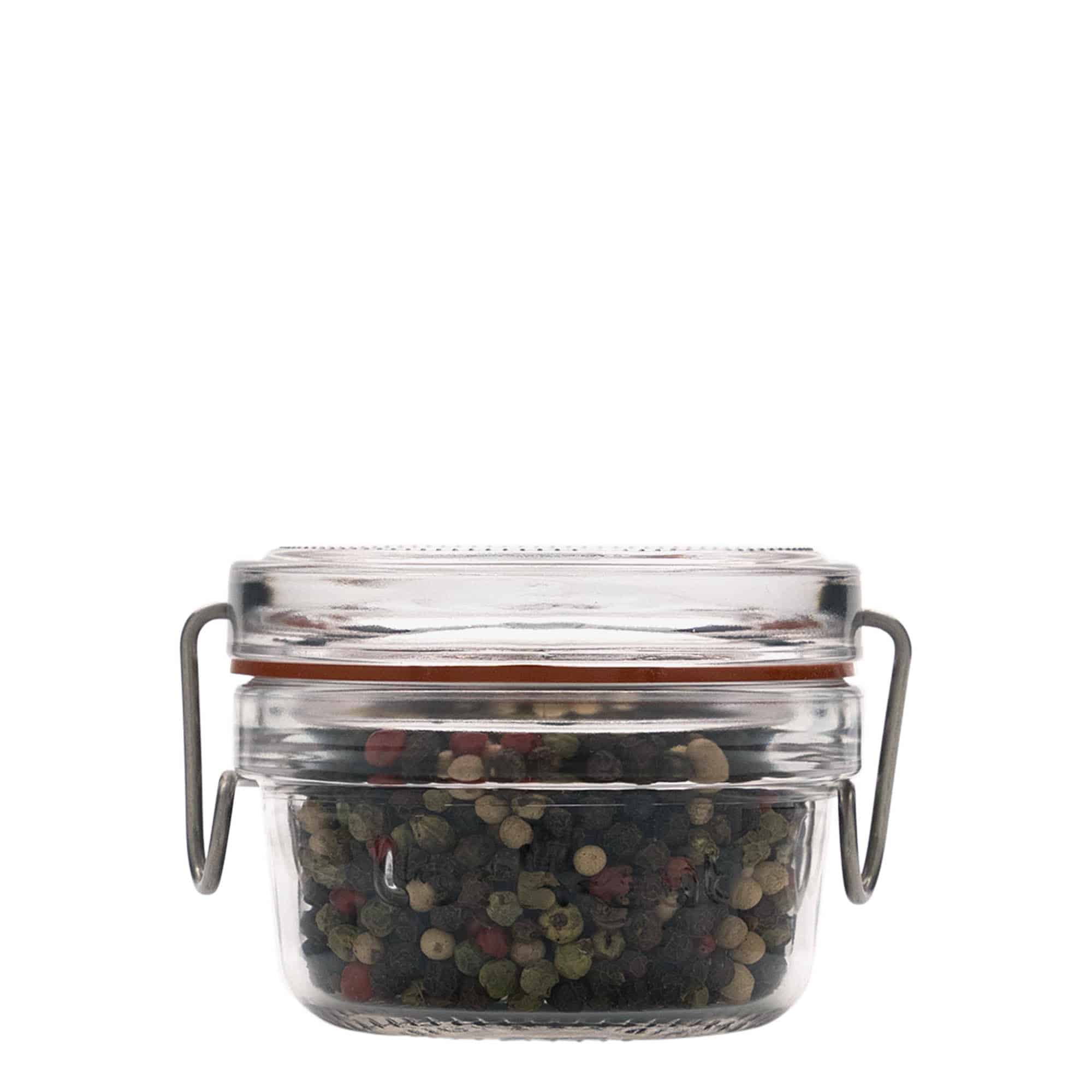 80 ml staklena tegla sa žičanim zatvaračem 'Lock-Eat', otvor: žičani zatvarač