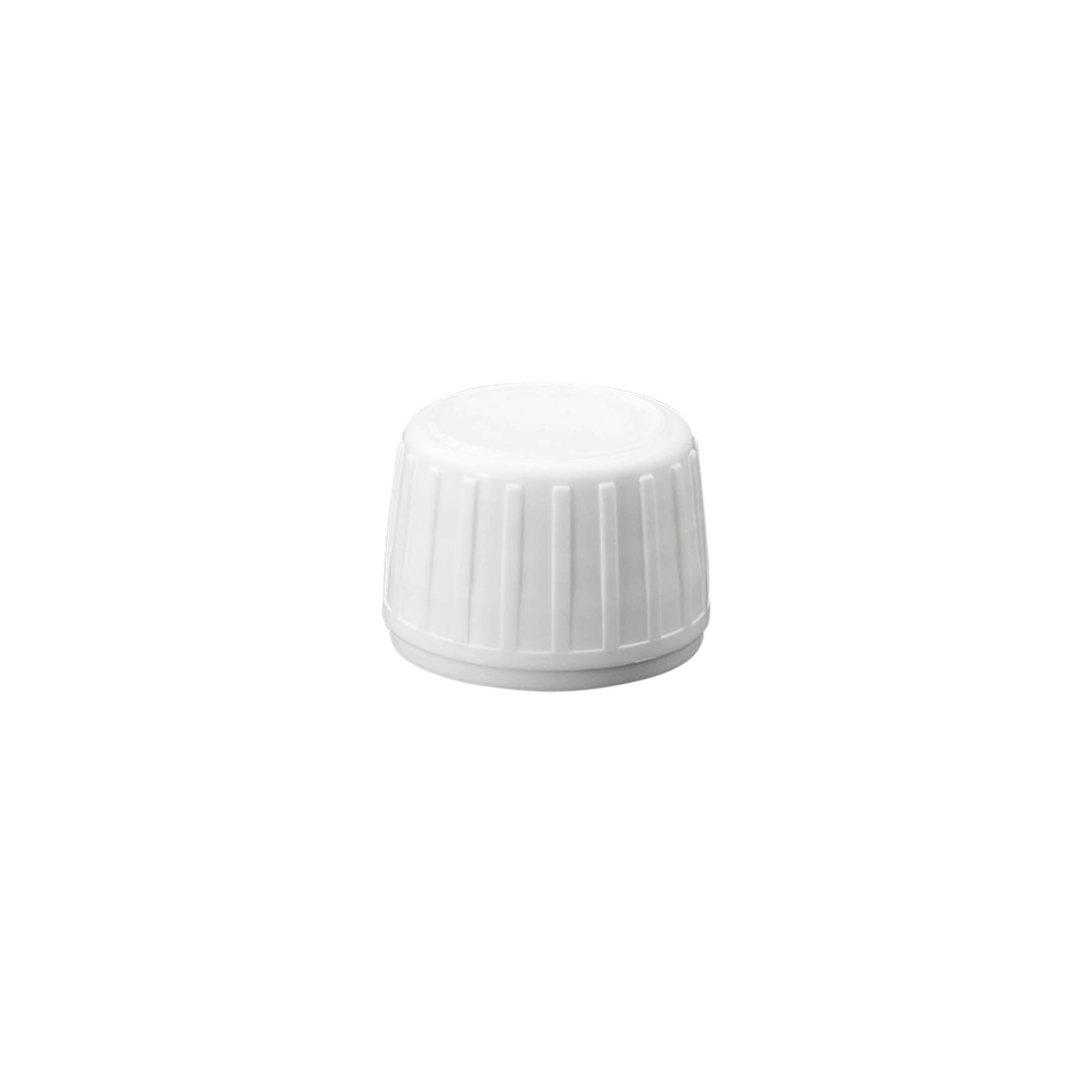 Zatvarač sa navojem, PP plastika, beo, za grlo: PP 28 Zatvarač sa navojem, PP plastika, beo, za grlo: PP 28