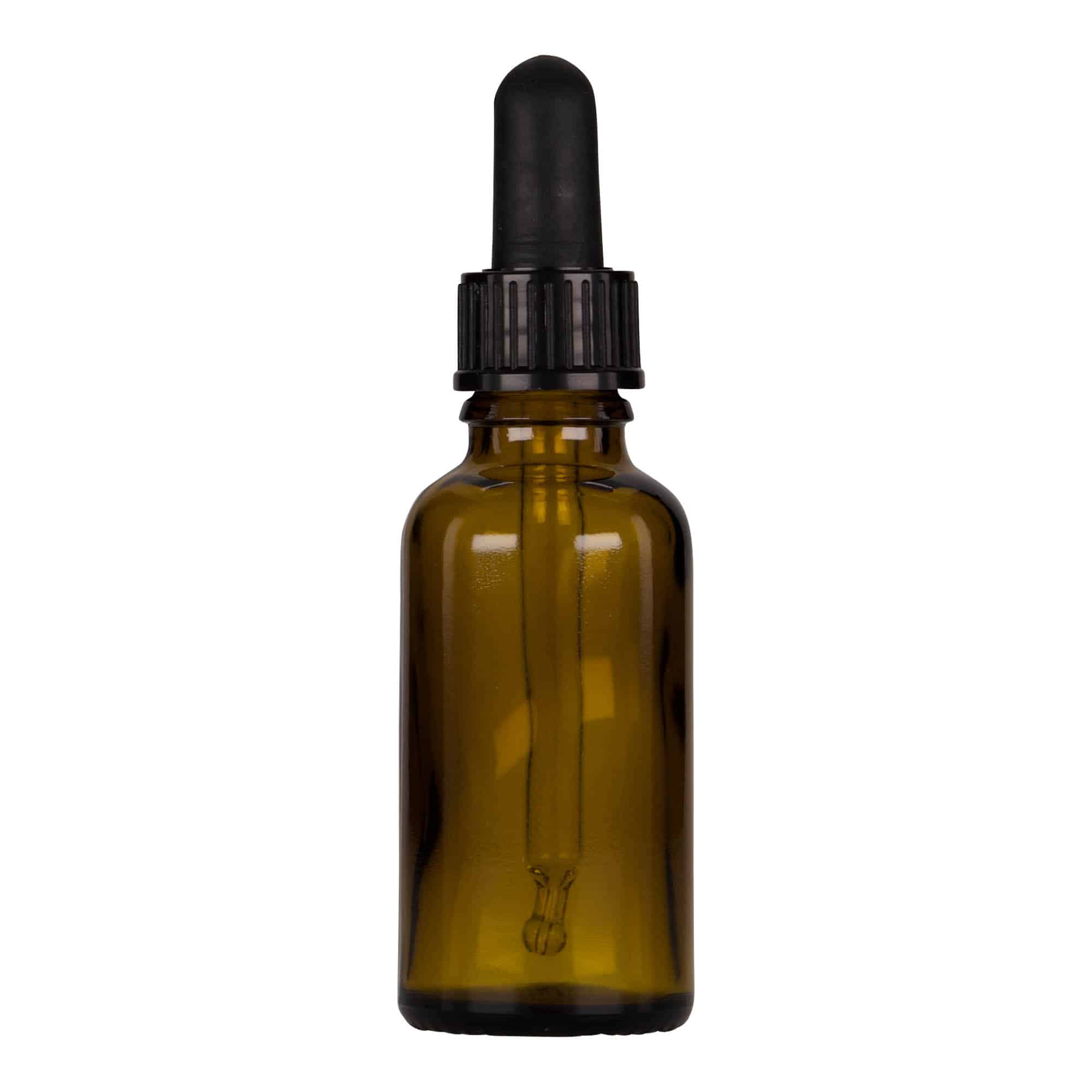 Boca sa pipetom medicinska od 30 ml, staklo, braon-crna, otvor: DIN 18 Boca sa pipetom medicinska od 30 ml, staklo, braon-crna, otvor: DIN 18