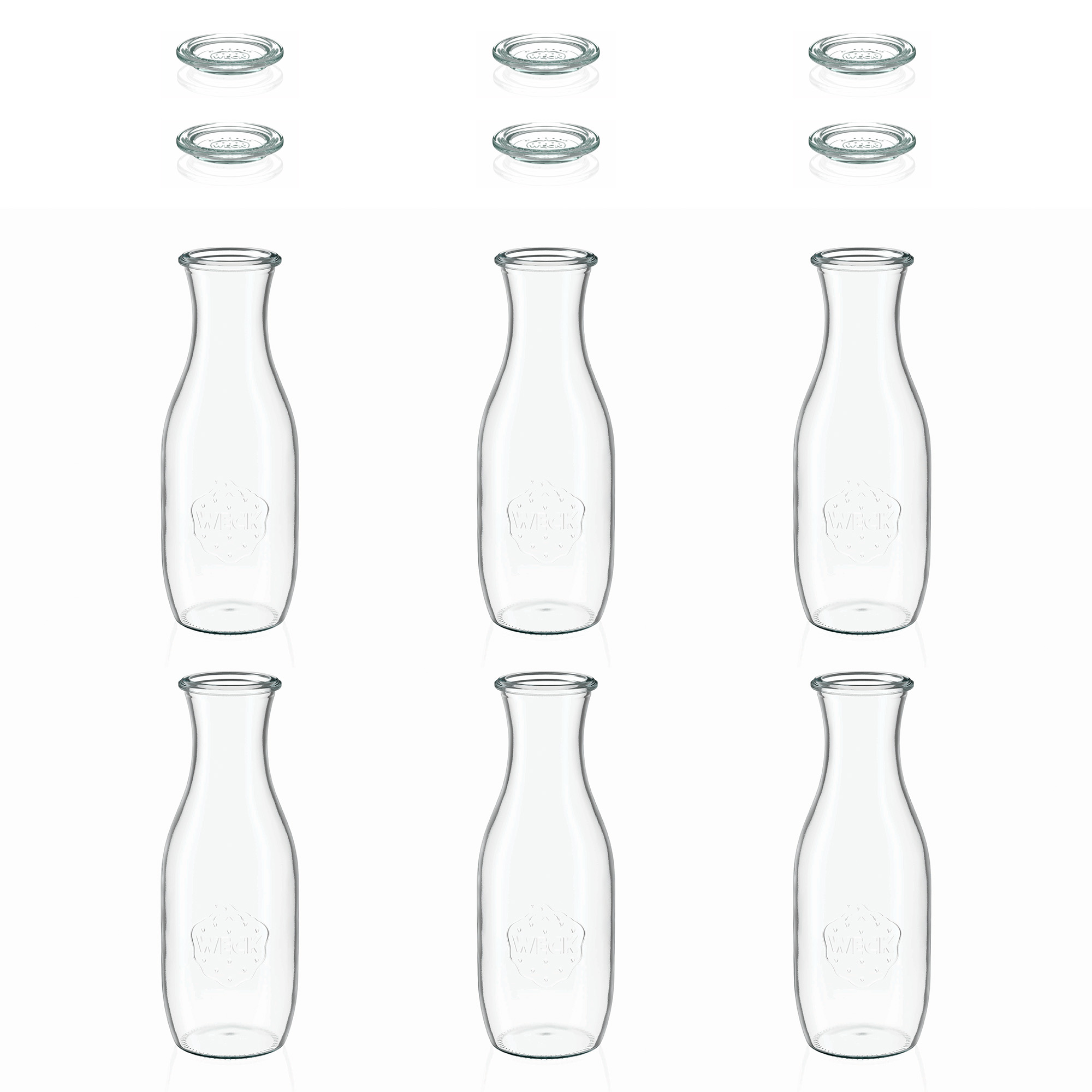 6x 1000 ml WECK cilindar staklo sa staklenim poklopcem RR 60