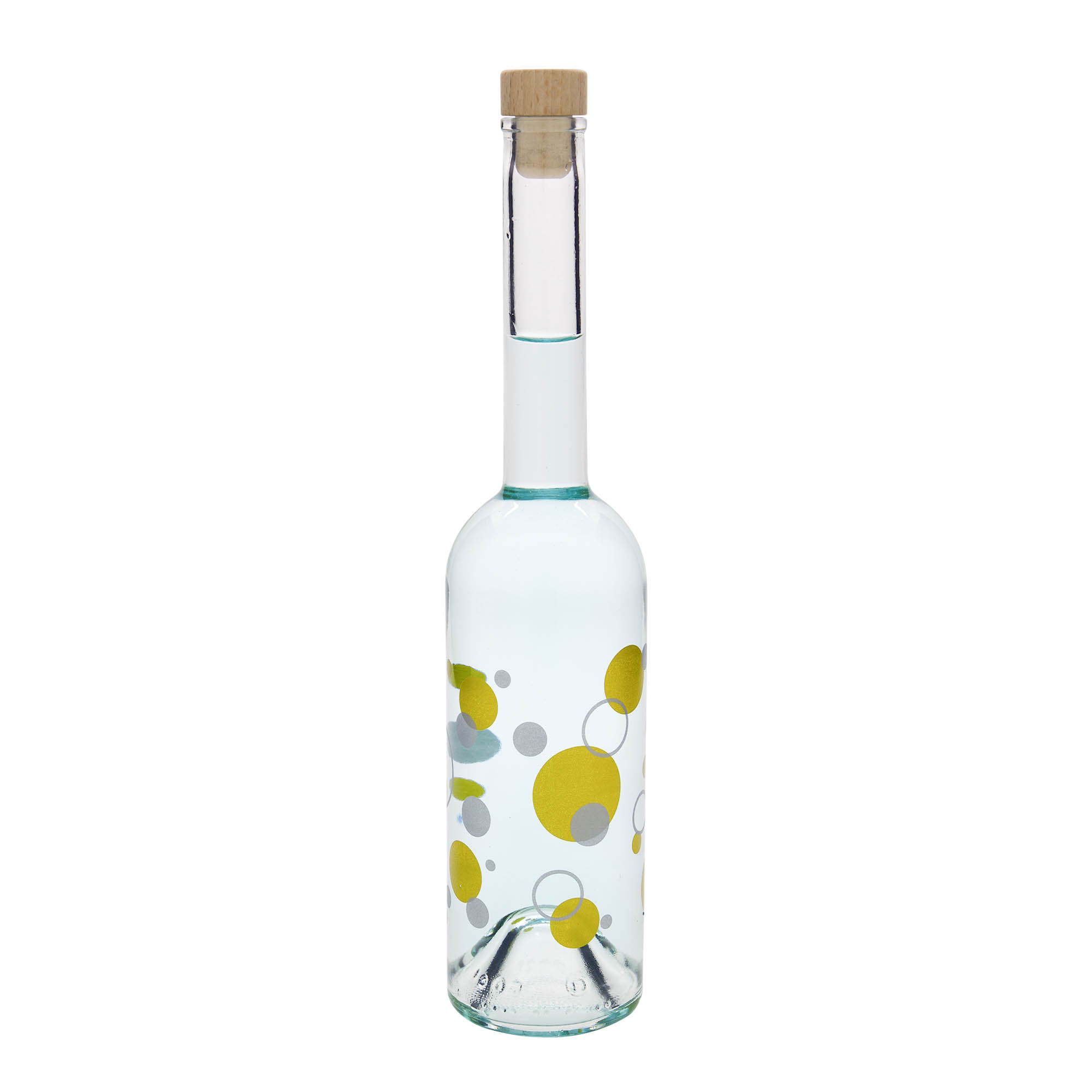500 ml staklena flaša 'Opera', motiv: tačke, otvor: plutani čep 500 ml staklena flaša 'Opera', motiv: tačke, otvor: plutani čep