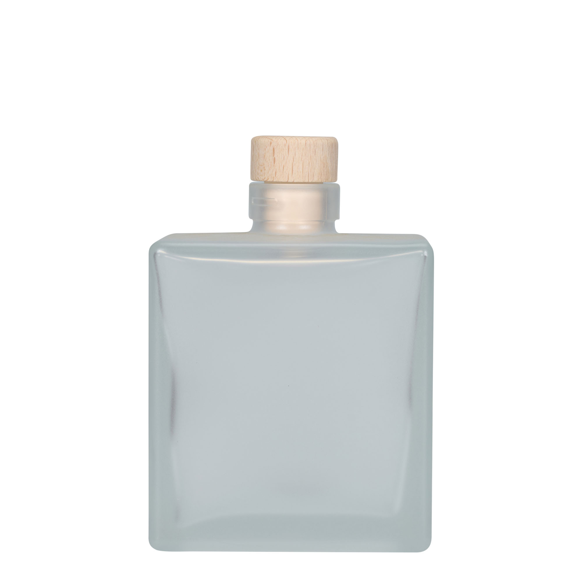 500 ml staklena boca 'Cube', kvadratna, zaleđena, grlo: pluta