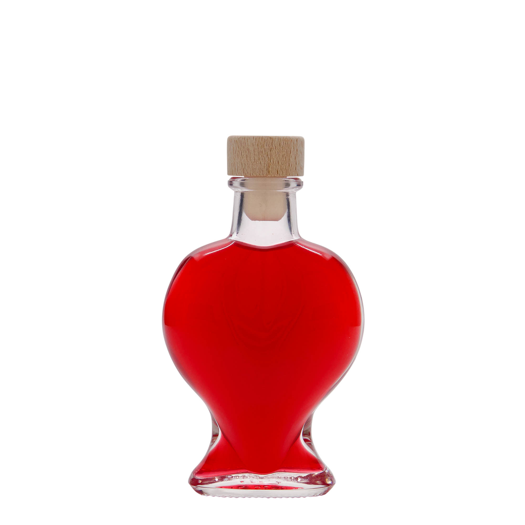 100 ml staklena flaša 'Srce', grlo: čep