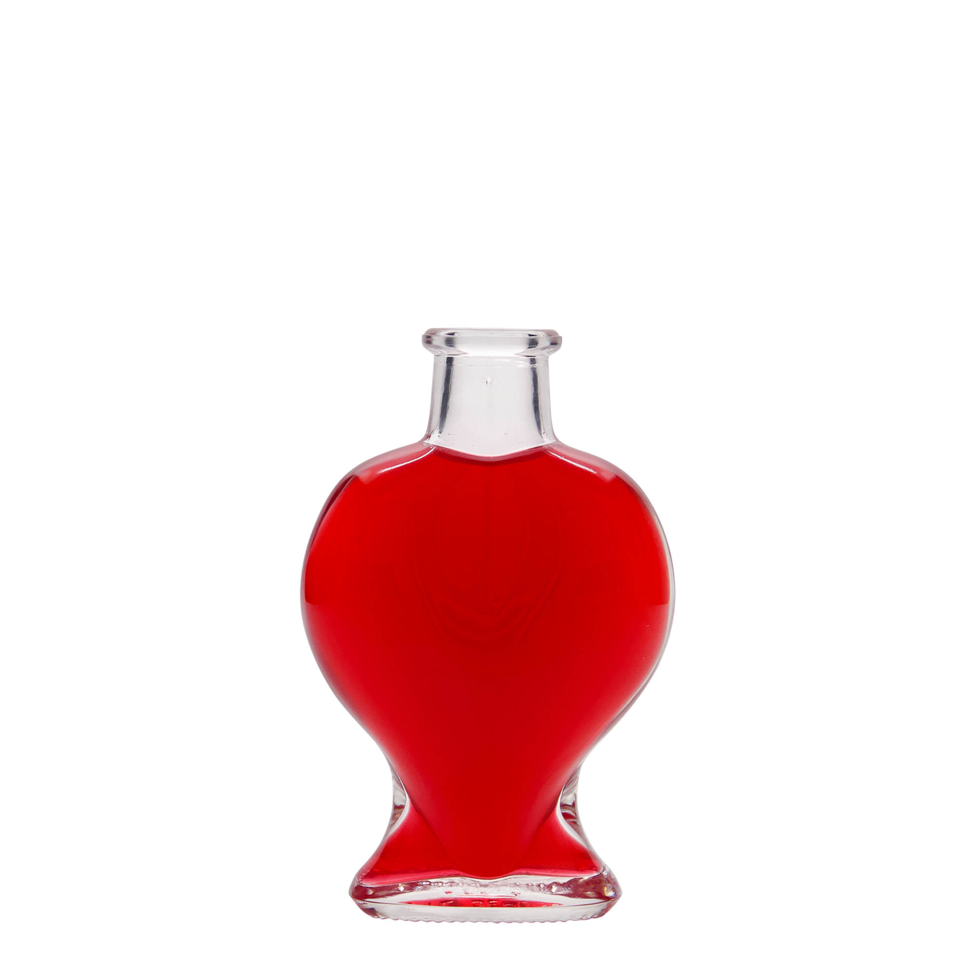 100 ml staklena flaša 'Srce', grlo: čep