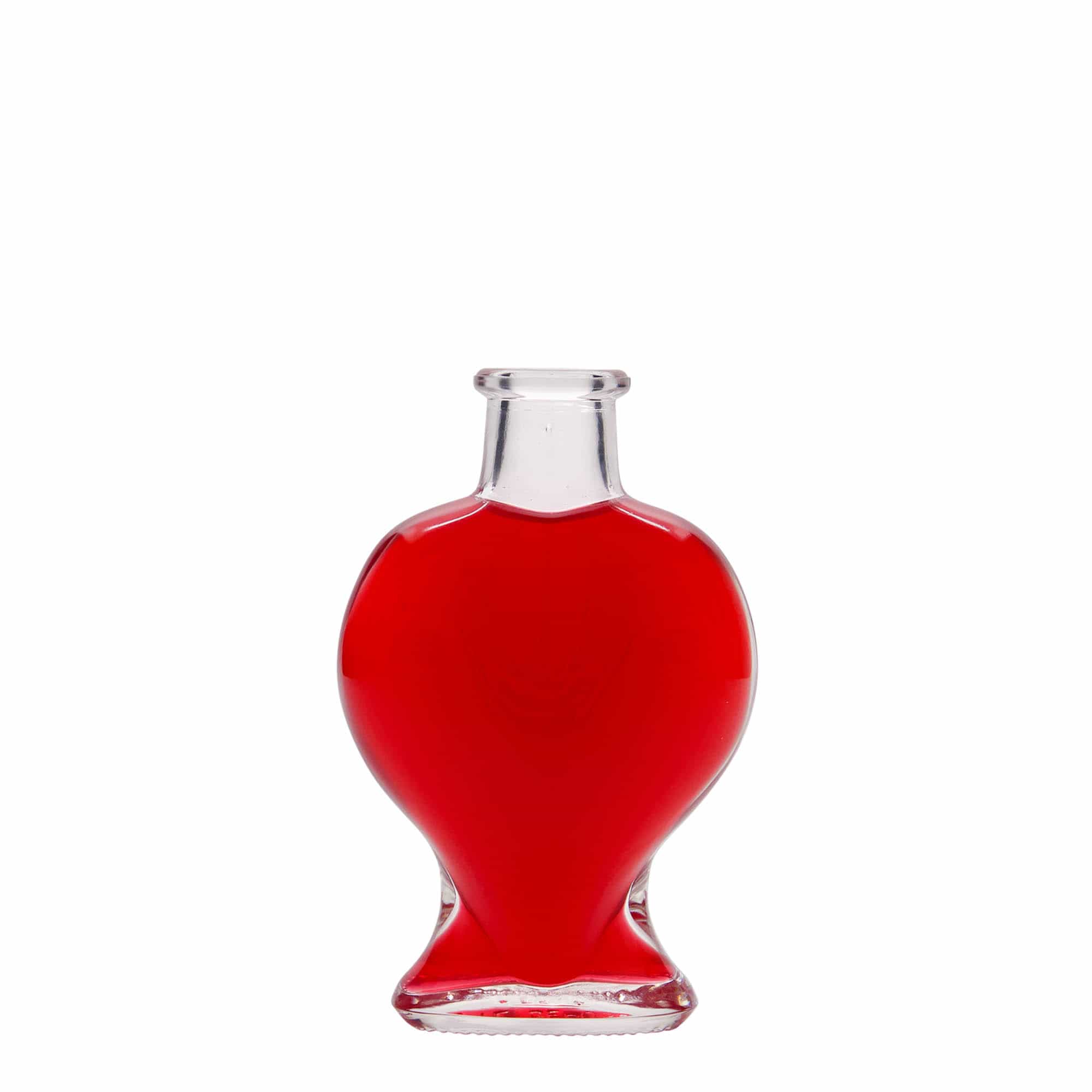 100 ml staklena flaša 'Srce', grlo: čep