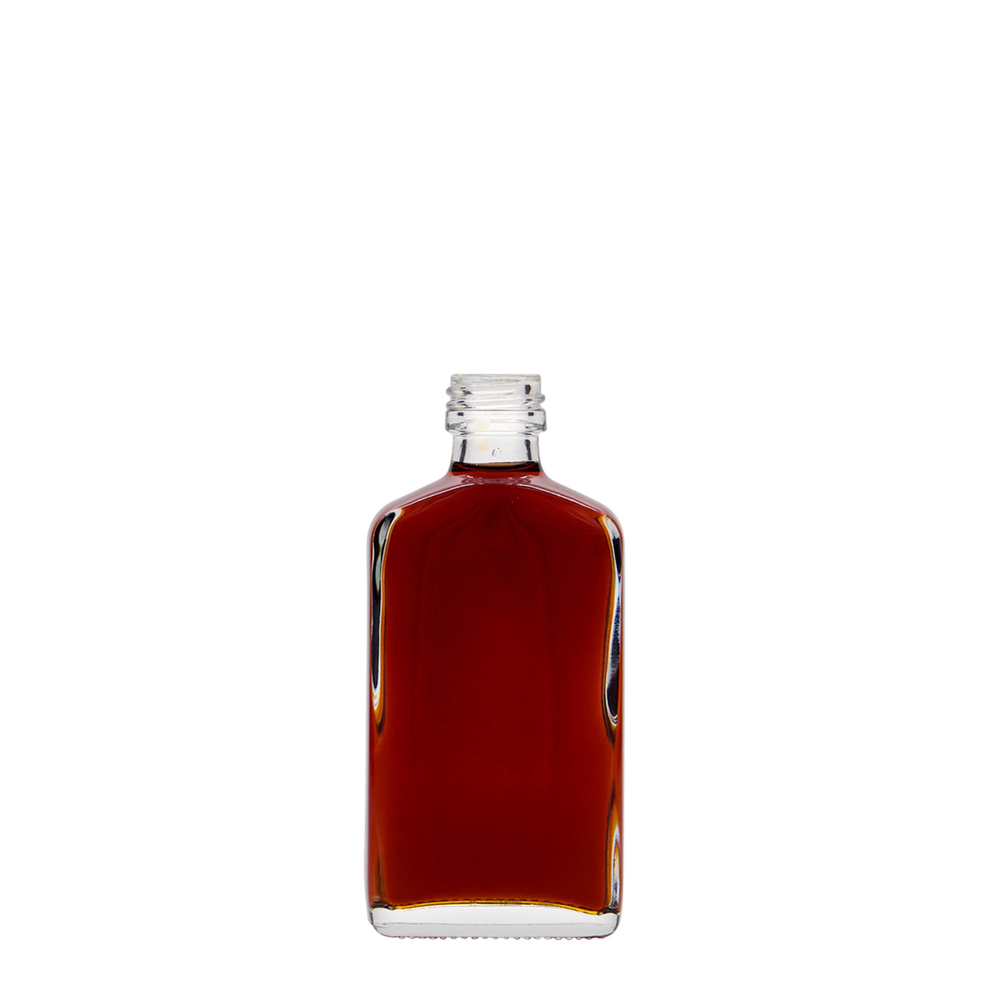 50 ml bočica za džep, pravougaona, staklena, grlo: PP 18