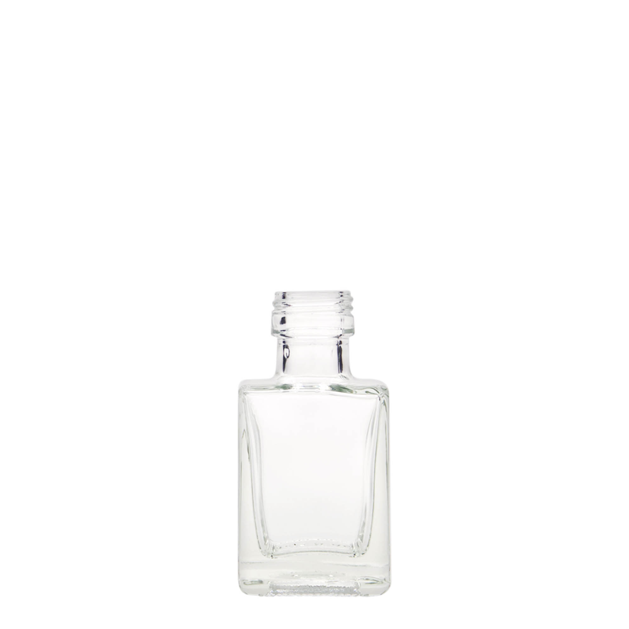 50 ml staklena flaša 'Cube', kvadratna, grlo: PP 24 50 ml staklena flaša 'Cube', kvadratna, grlo: PP 24