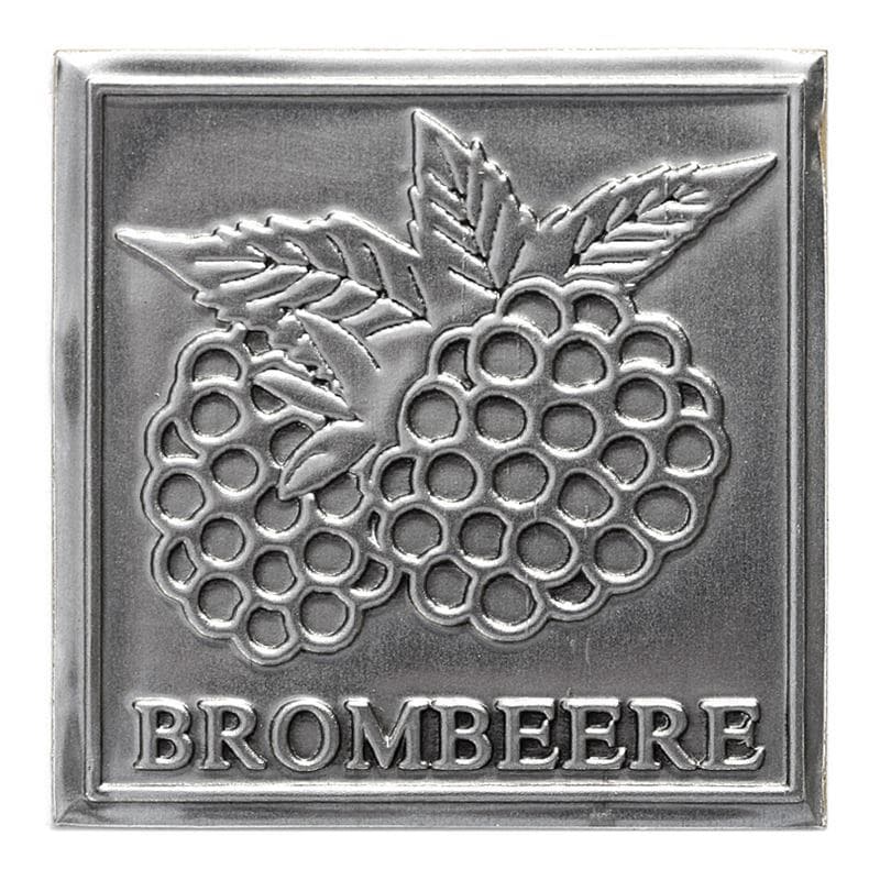Limena etiketa 'Kupina', kvadratna, metal, srebrna