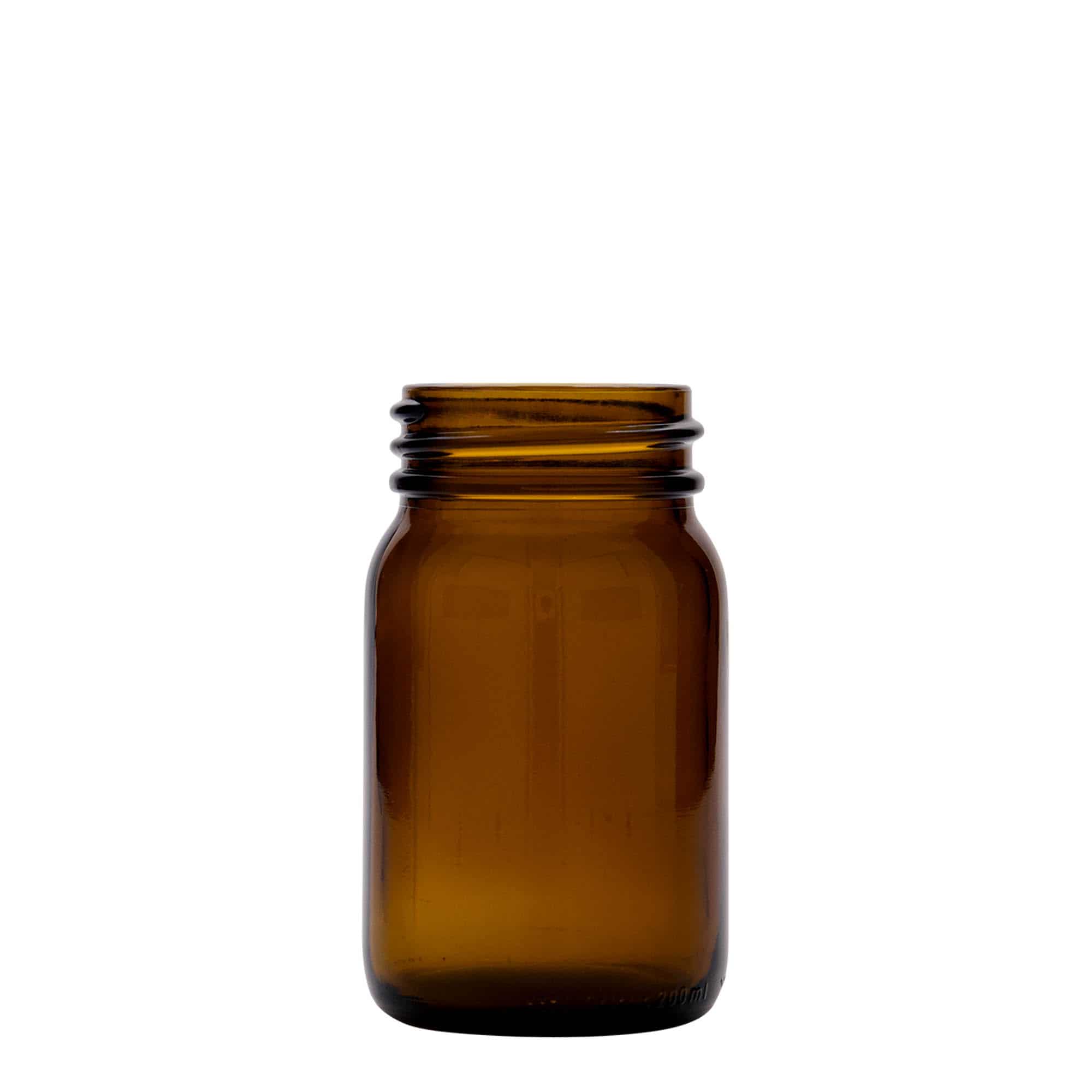 200 ml staklena teglu širokog grla, braon, otvor: DIN 55 200 ml staklena teglu širokog grla, braon, otvor: DIN 55