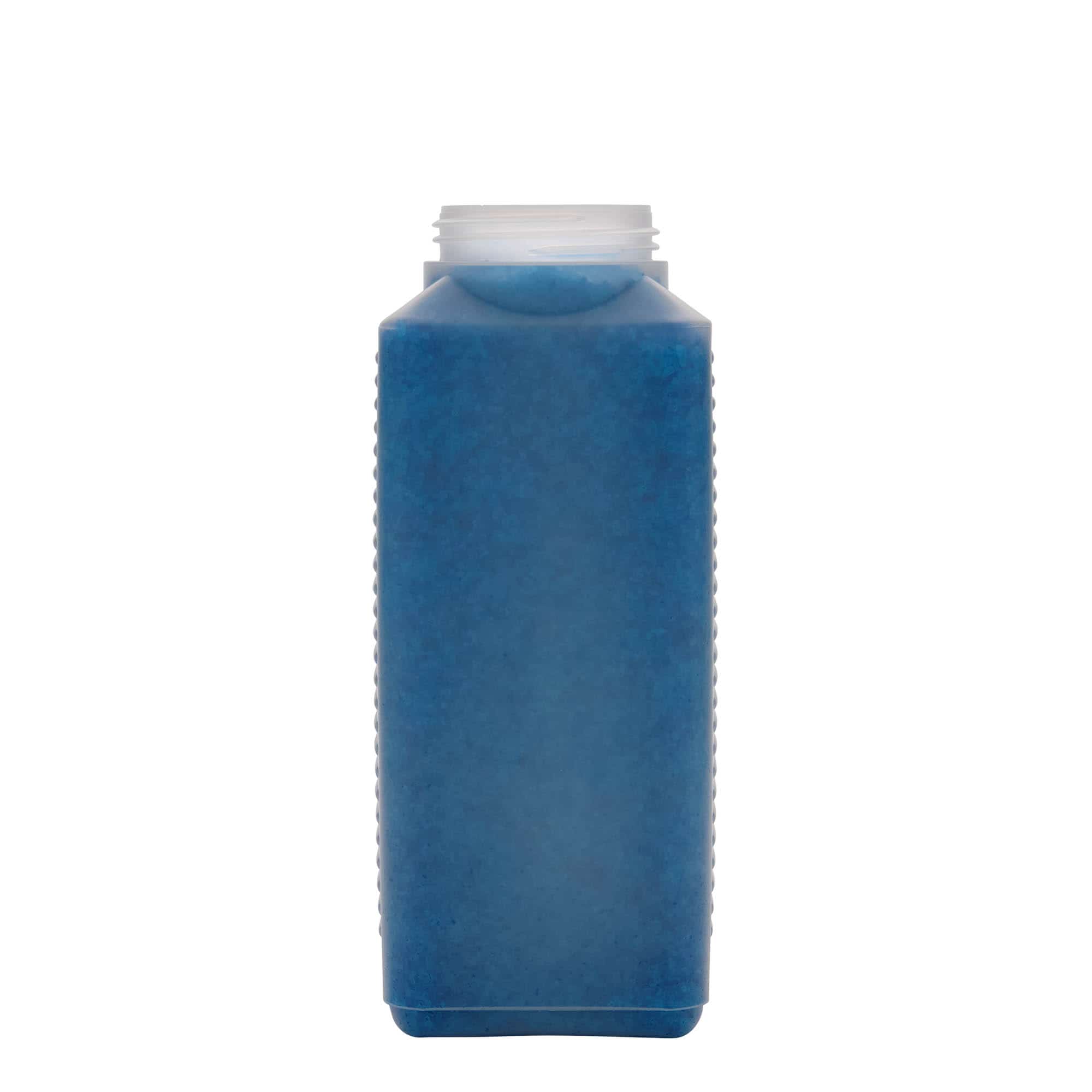 1.000 ml flaša širokog grla, pravougaona, HDPE-plastika, prirodna, otvor: DIN 60 EPE
