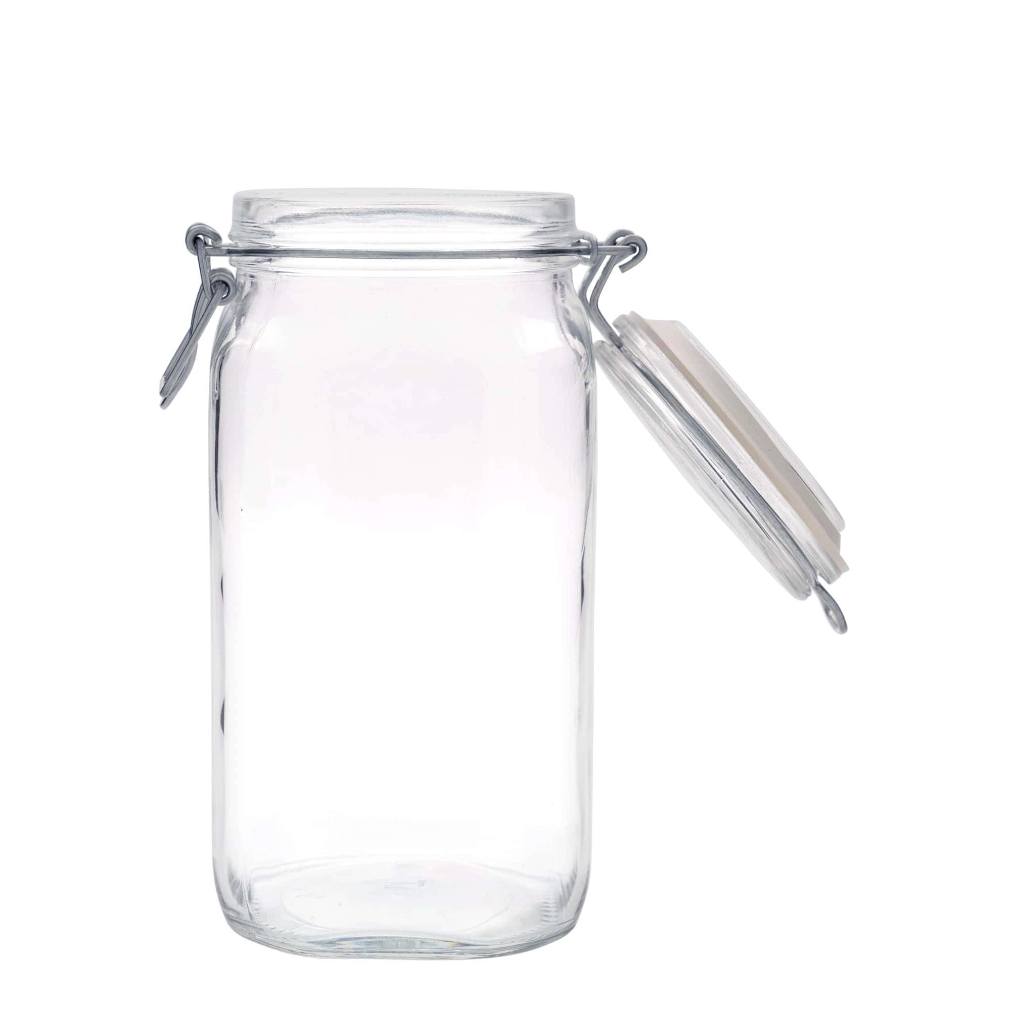 1.500 ml staklena tegla sa žičanim zatvaračem 'Fido', kvadratna, otvor: žični zatvarač