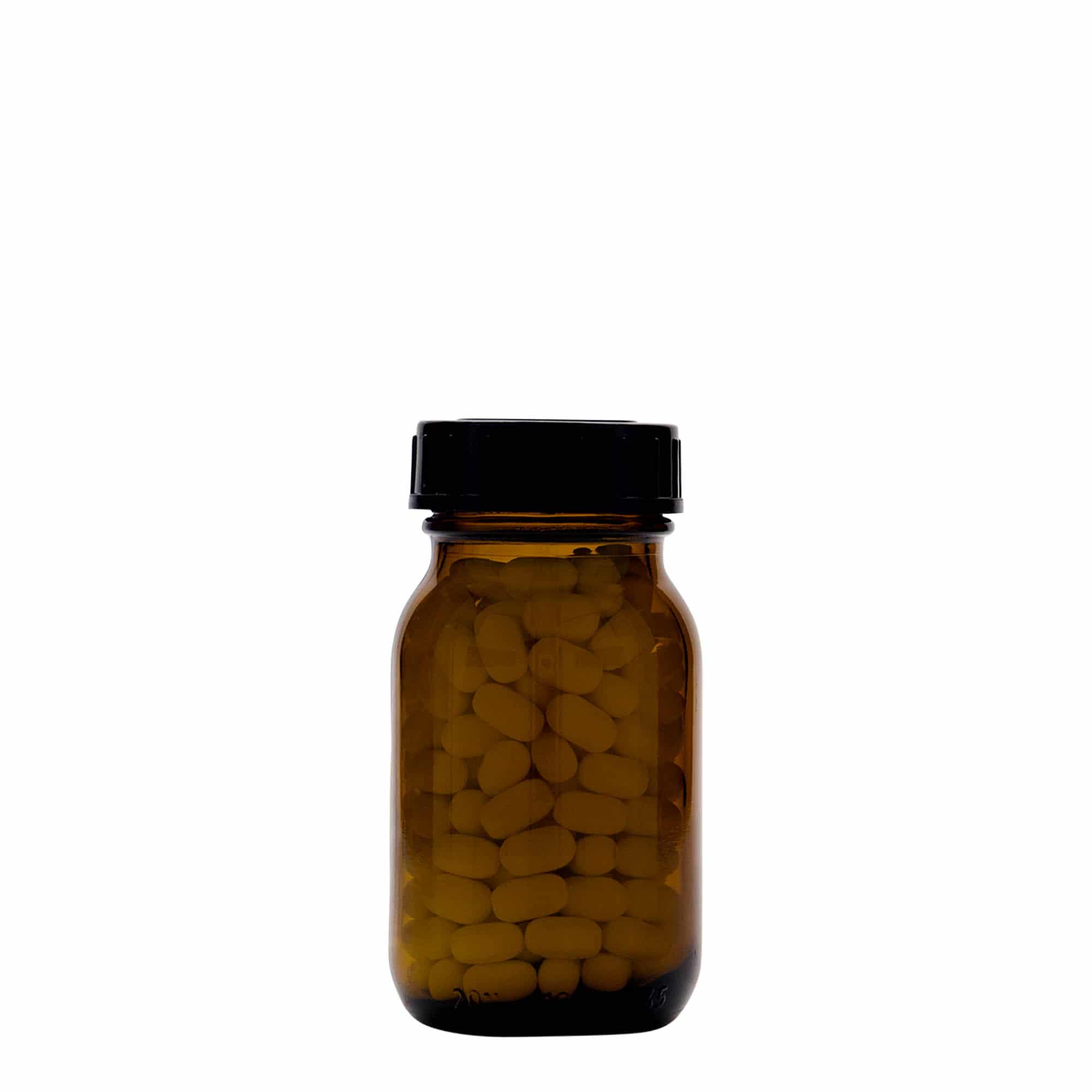 100 ml teglа s širokim grlom, braon, otvor: DIN 40